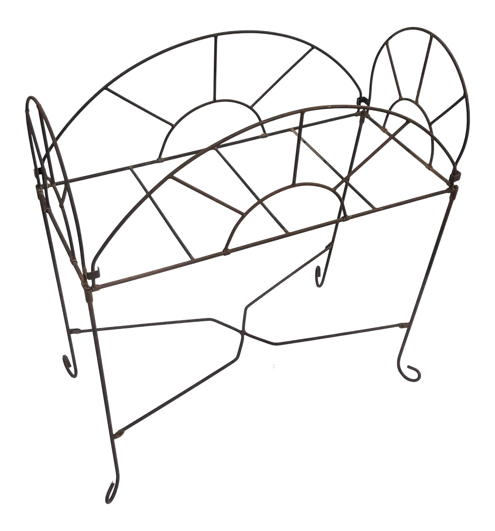 Vintage Iron Metal Adjustable Plant Stand Side Table: Very unique design with movable sides to add pizazz to any indoor or outdoor space. Probably from the 60s, this cool piece of furniture is ready to use. Add a piece of glass if you feel it's better as