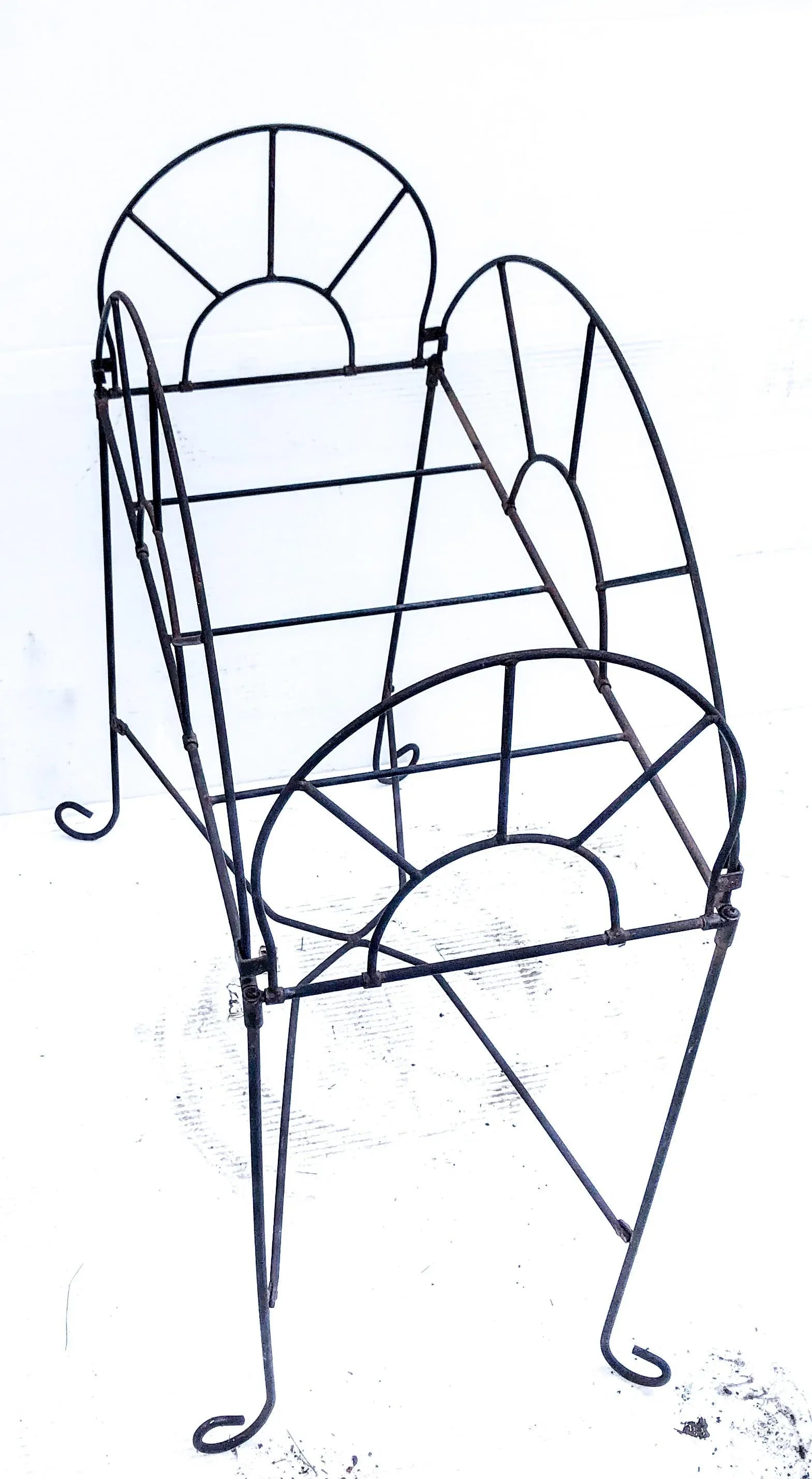Vintage Iron Metal Adjustable Plant Stand Side Table - 3