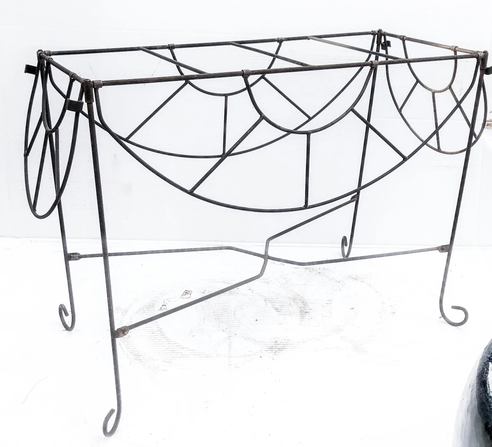Vintage Iron Metal Adjustable Plant Stand Side Table - 5