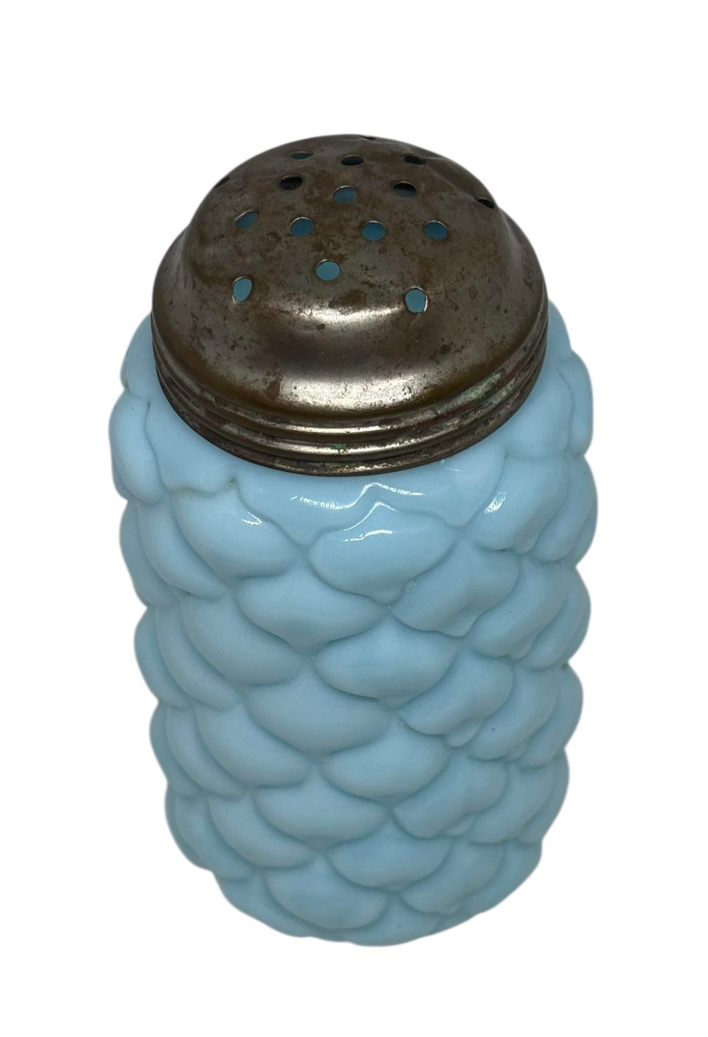 Attributed to Consolidated Glass Eapg Light Blue Opaline Cone/Pineapple Sugar Shaker C1890 Usa - 12