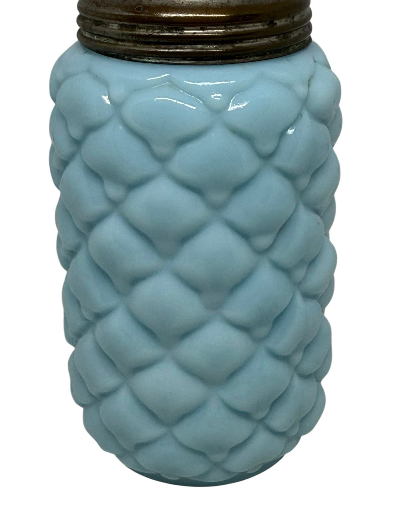 Attributed to Consolidated Glass Eapg Light Blue Opaline Cone/Pineapple Sugar Shaker C1890 Usa - 3