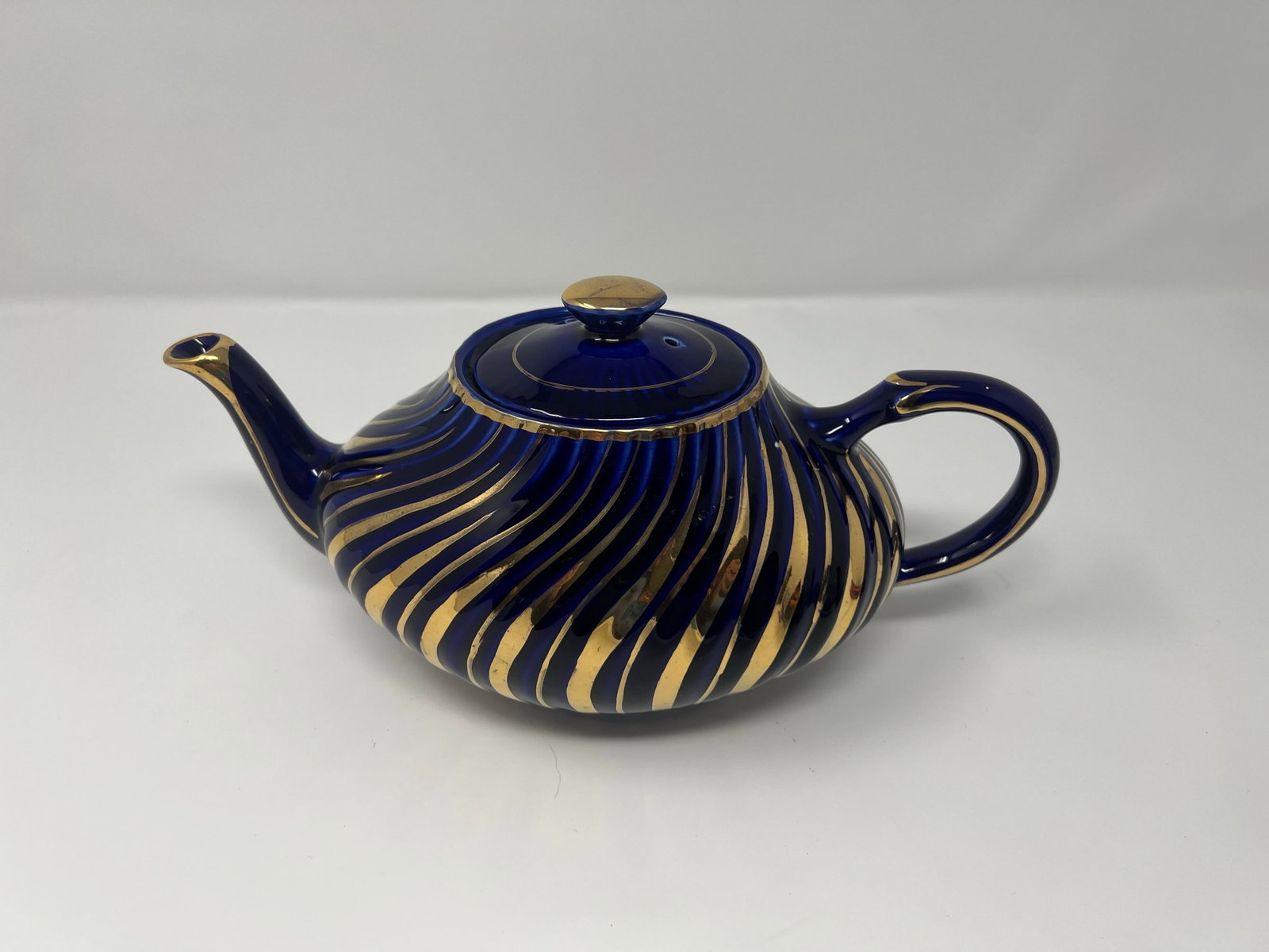 Arthur Wood Cobalt & Gilt Teapot | English Staffordshire, C. 1930s - 2
