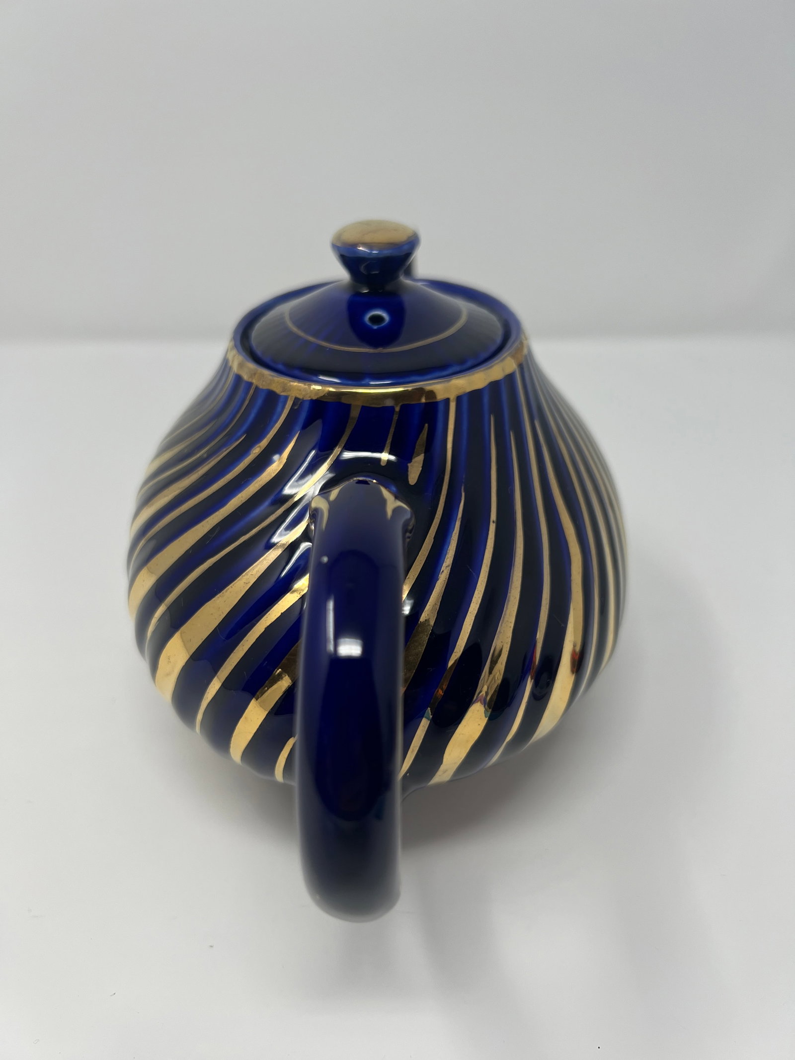 Arthur Wood Cobalt & Gilt Teapot | English Staffordshire, C. 1930s - 3