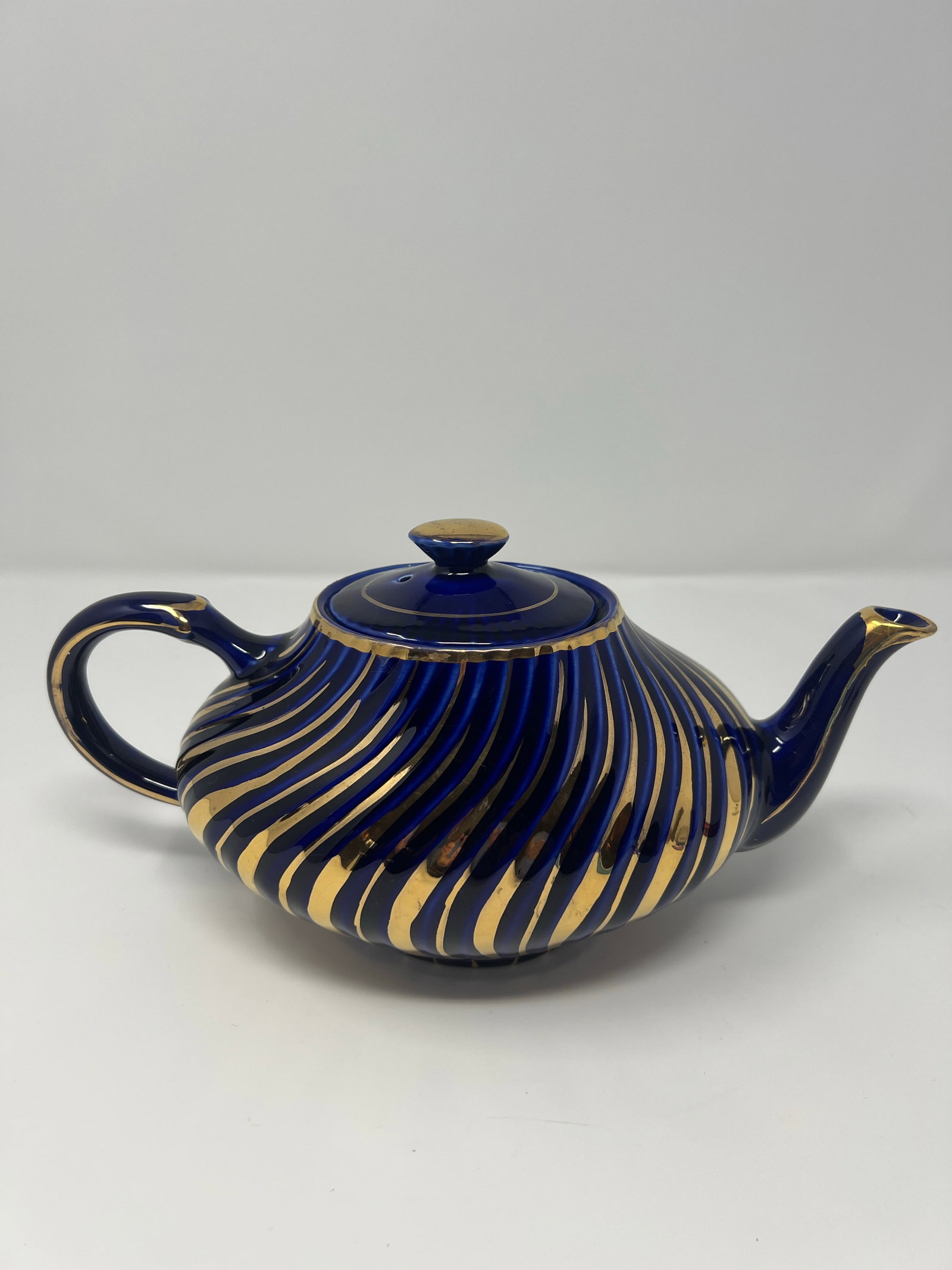 Arthur Wood Cobalt & Gilt Teapot | English Staffordshire, C. 1930s - 4