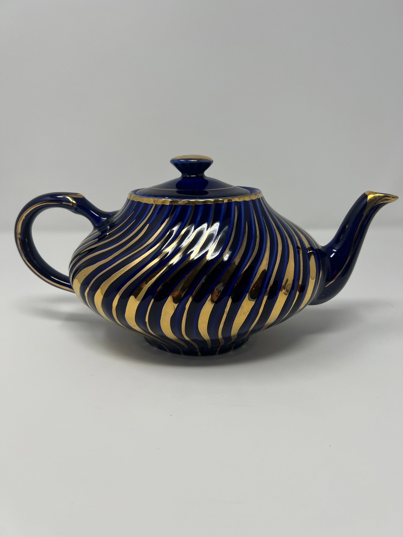 Arthur Wood Cobalt & Gilt Teapot | English Staffordshire, C. 1930s - 5