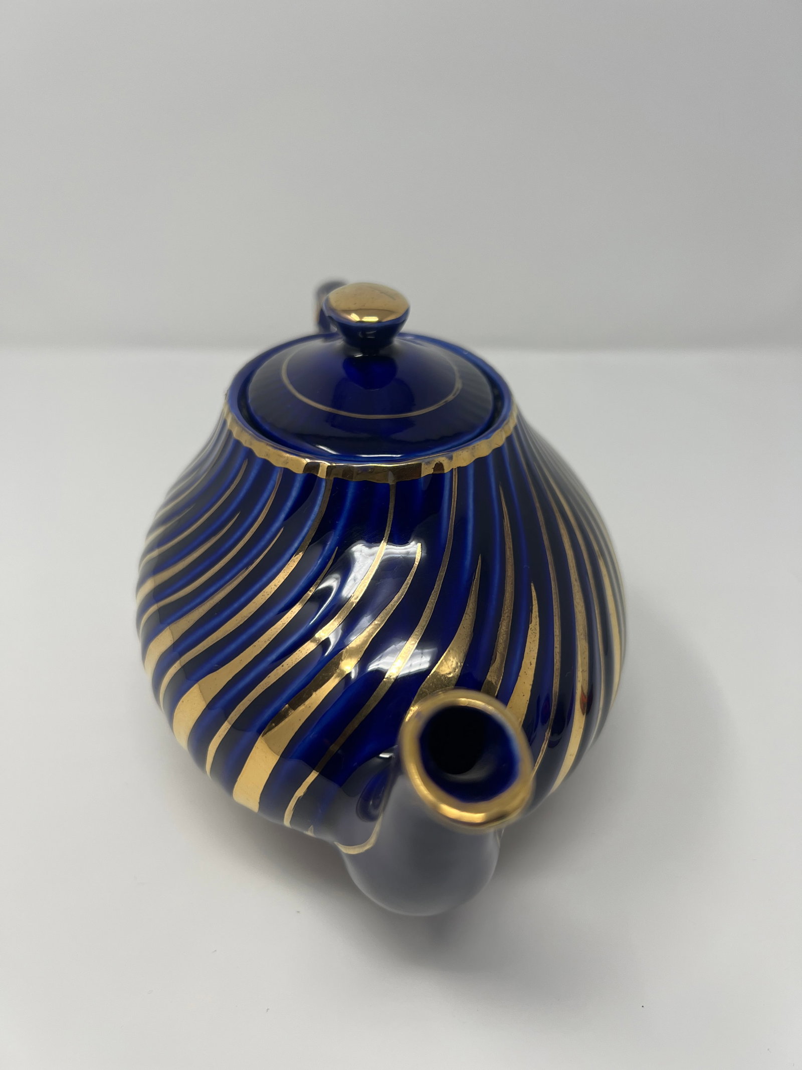 Arthur Wood Cobalt & Gilt Teapot | English Staffordshire, C. 1930s - 6