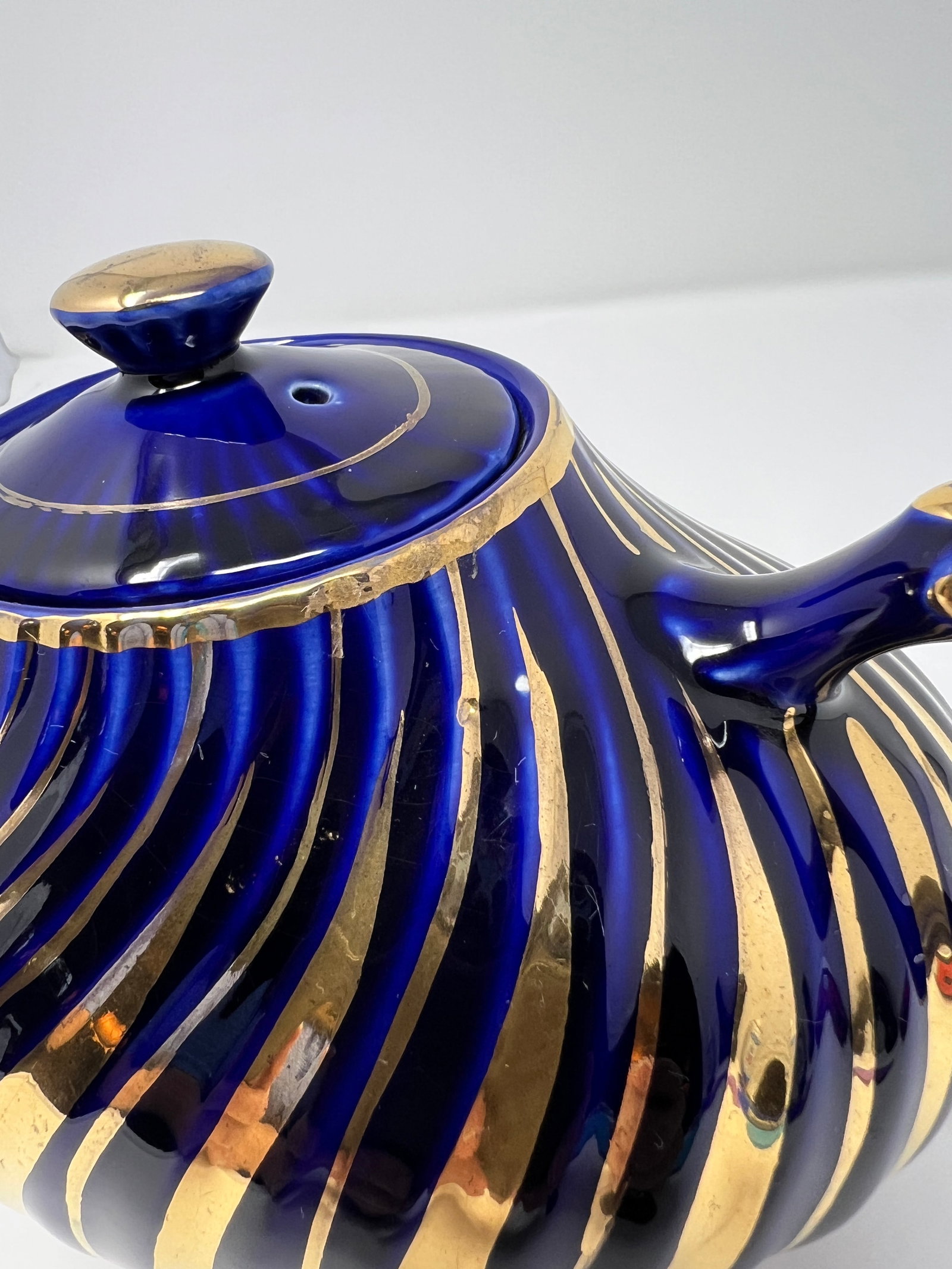 Arthur Wood Cobalt & Gilt Teapot | English Staffordshire, C. 1930s - 7