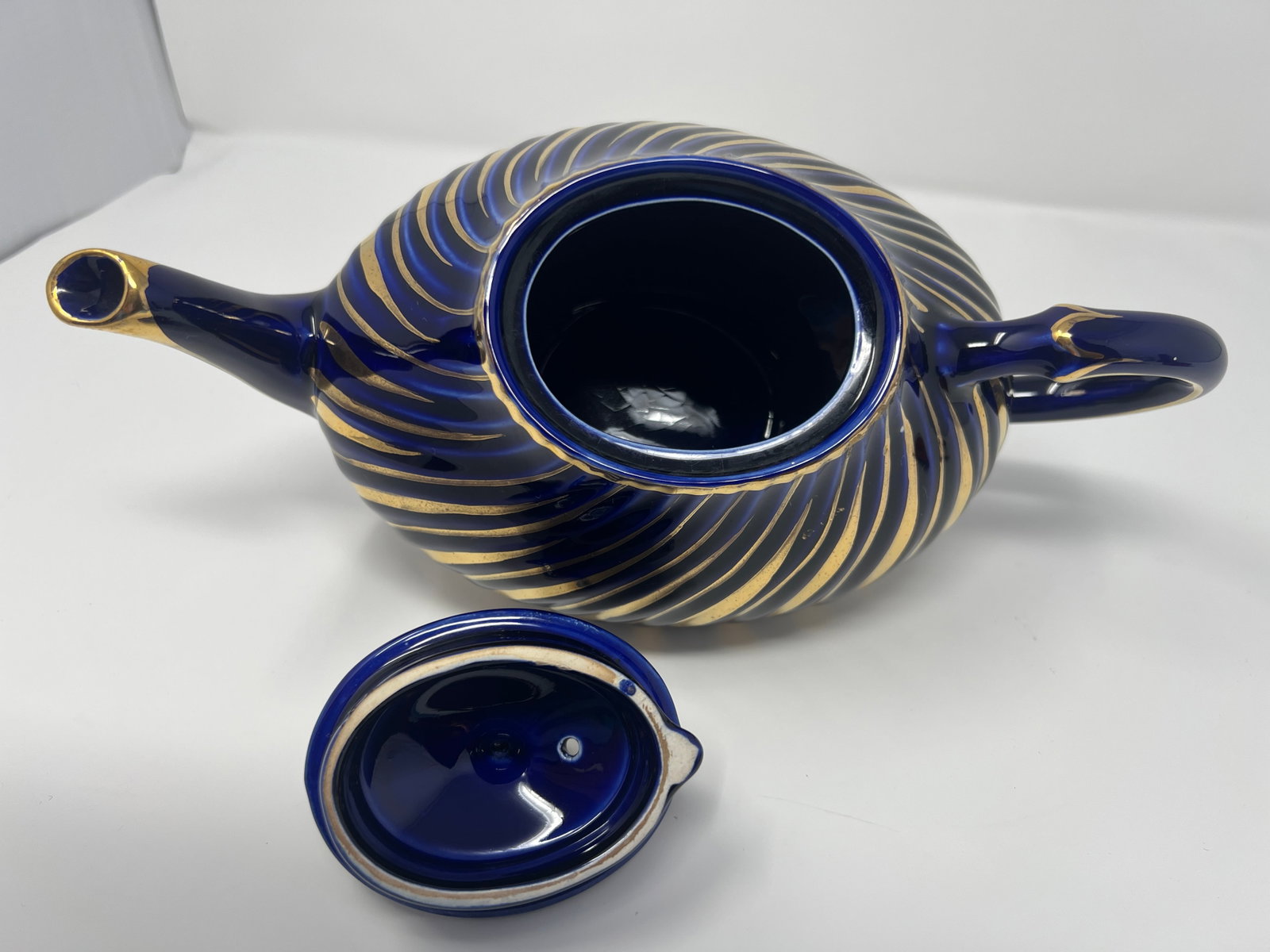Arthur Wood Cobalt & Gilt Teapot | English Staffordshire, C. 1930s - 8