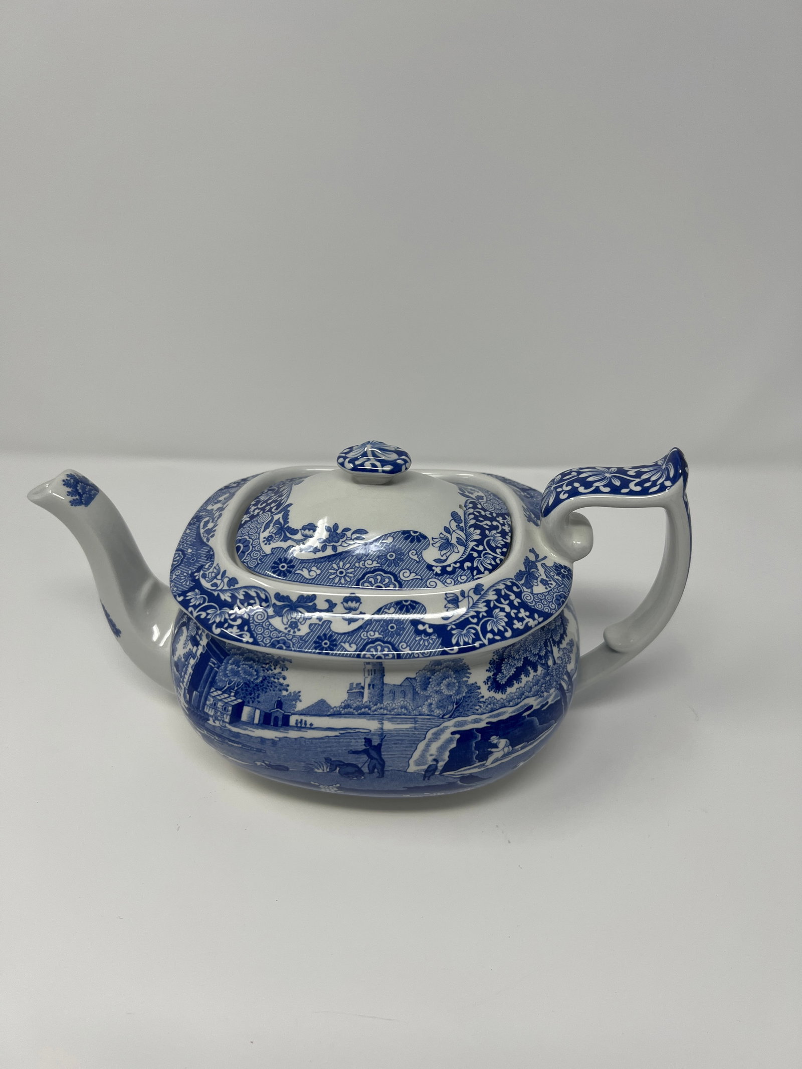 Late 20th Century Spode "Italian" Blue & White Transferware Teapot - 2