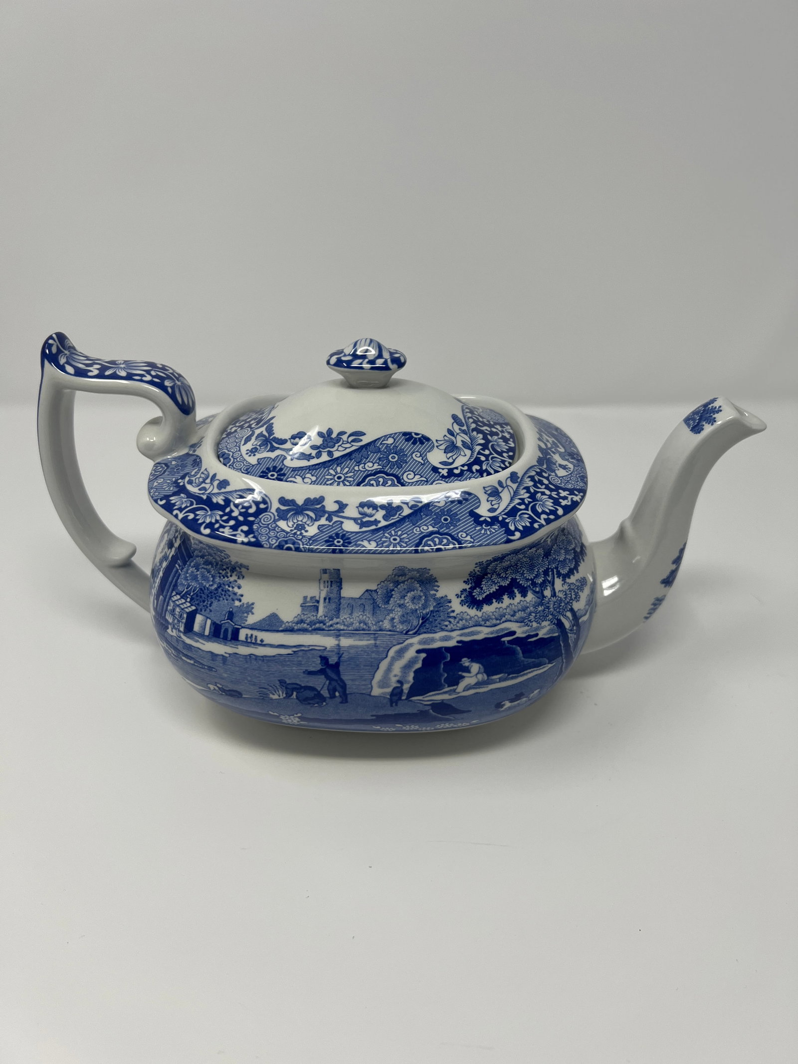 Late 20th Century Spode "Italian" Blue & White Transferware Teapot - 7