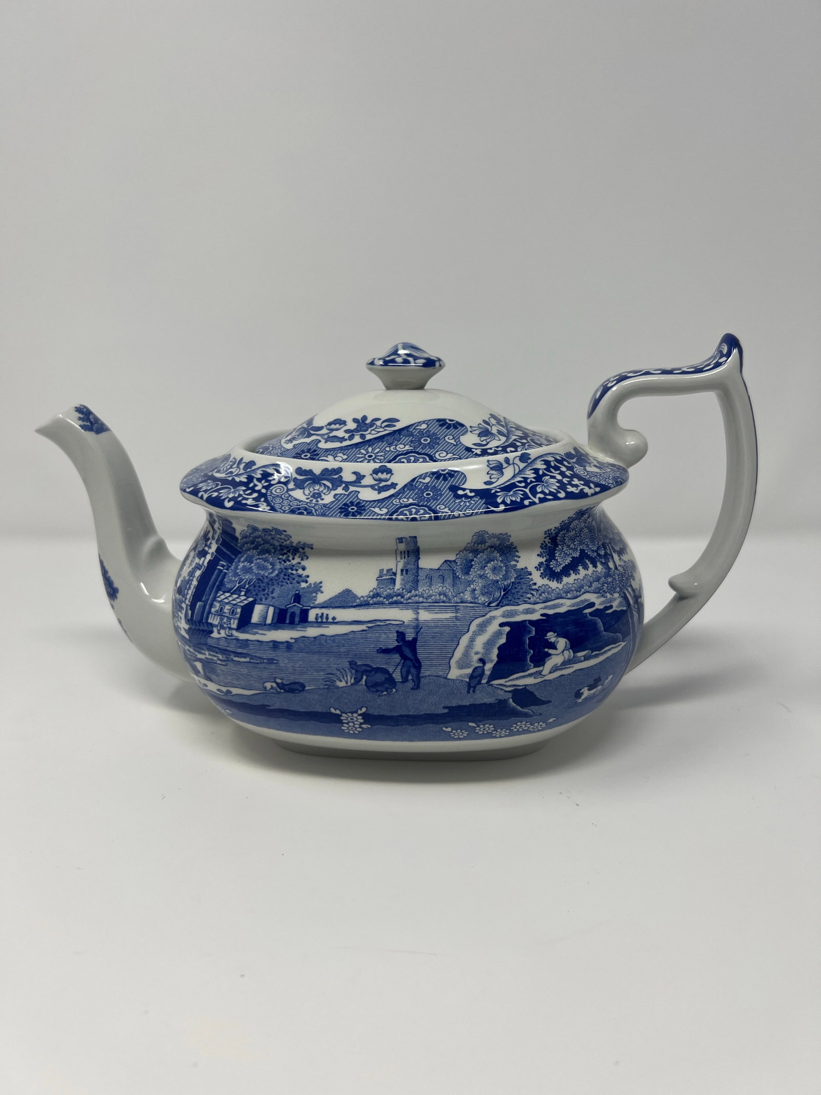 Late 20th Century Spode "Italian" Blue & White Transferware Teapot - 9