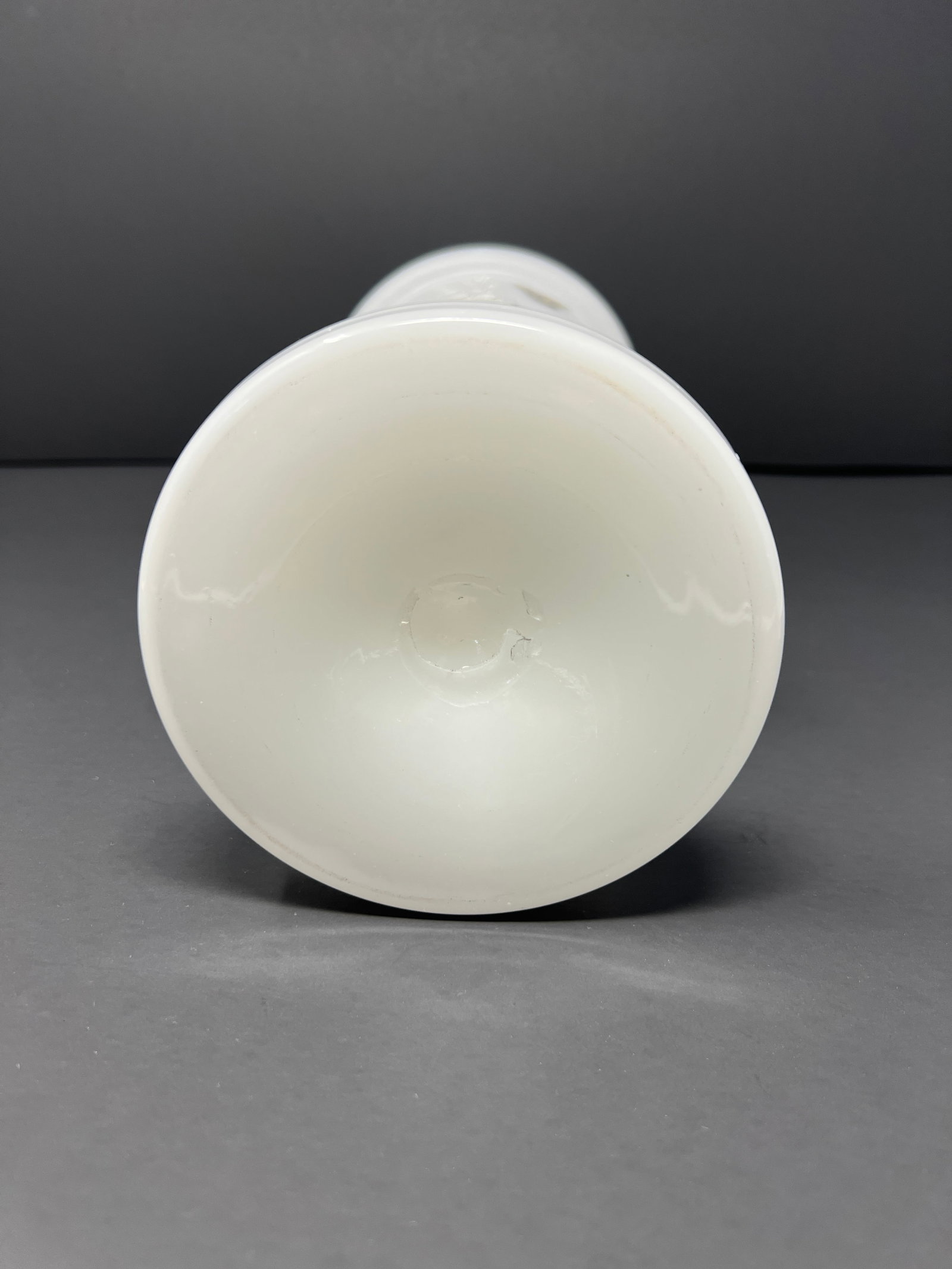 Antique Opaline Milk Glass Vase With Hand Painted Butterflies Circa 1890 - 9