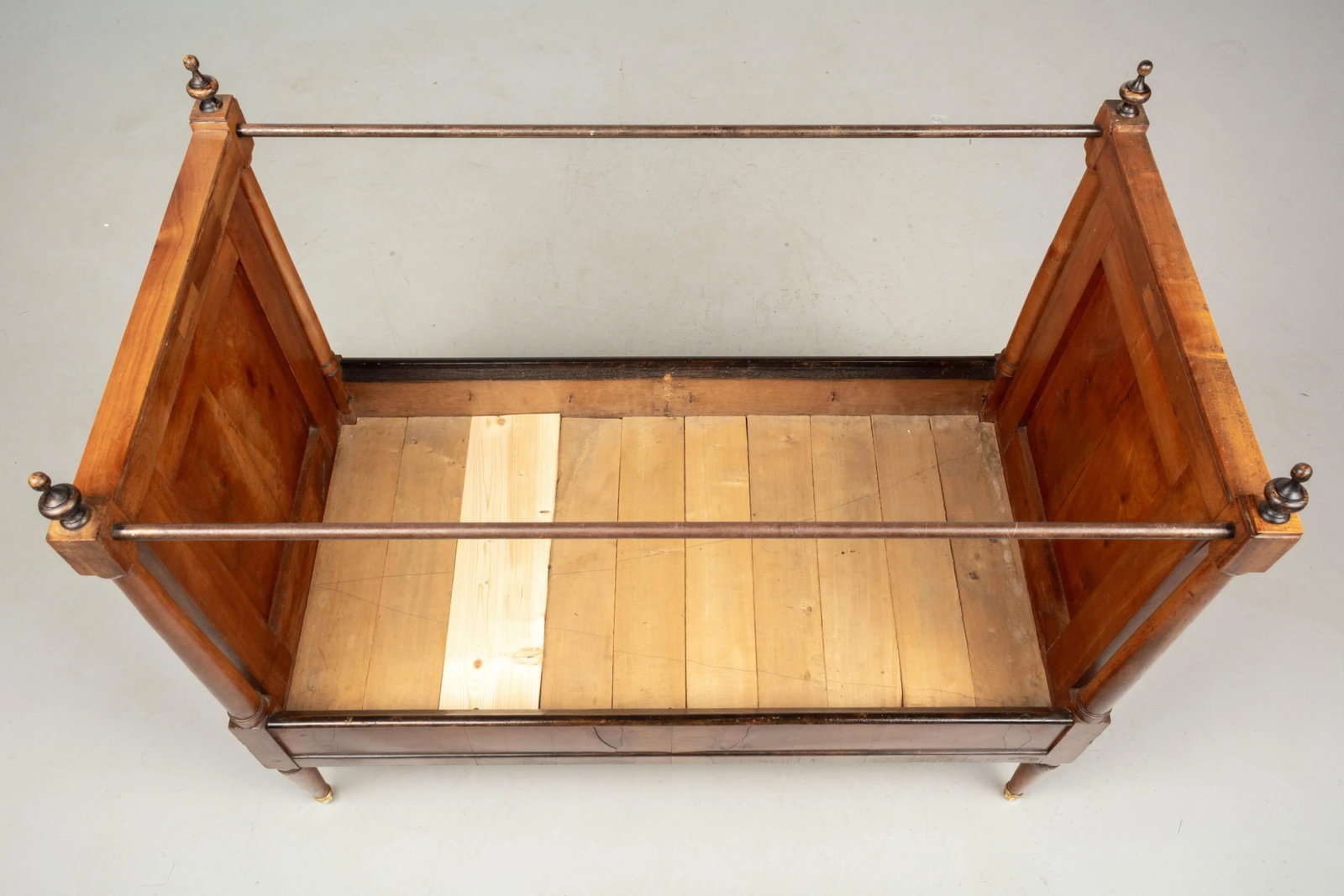 19th Century Napoleon III Child's Bed, Solid Cherry Wood, Hand-Crafted - 11