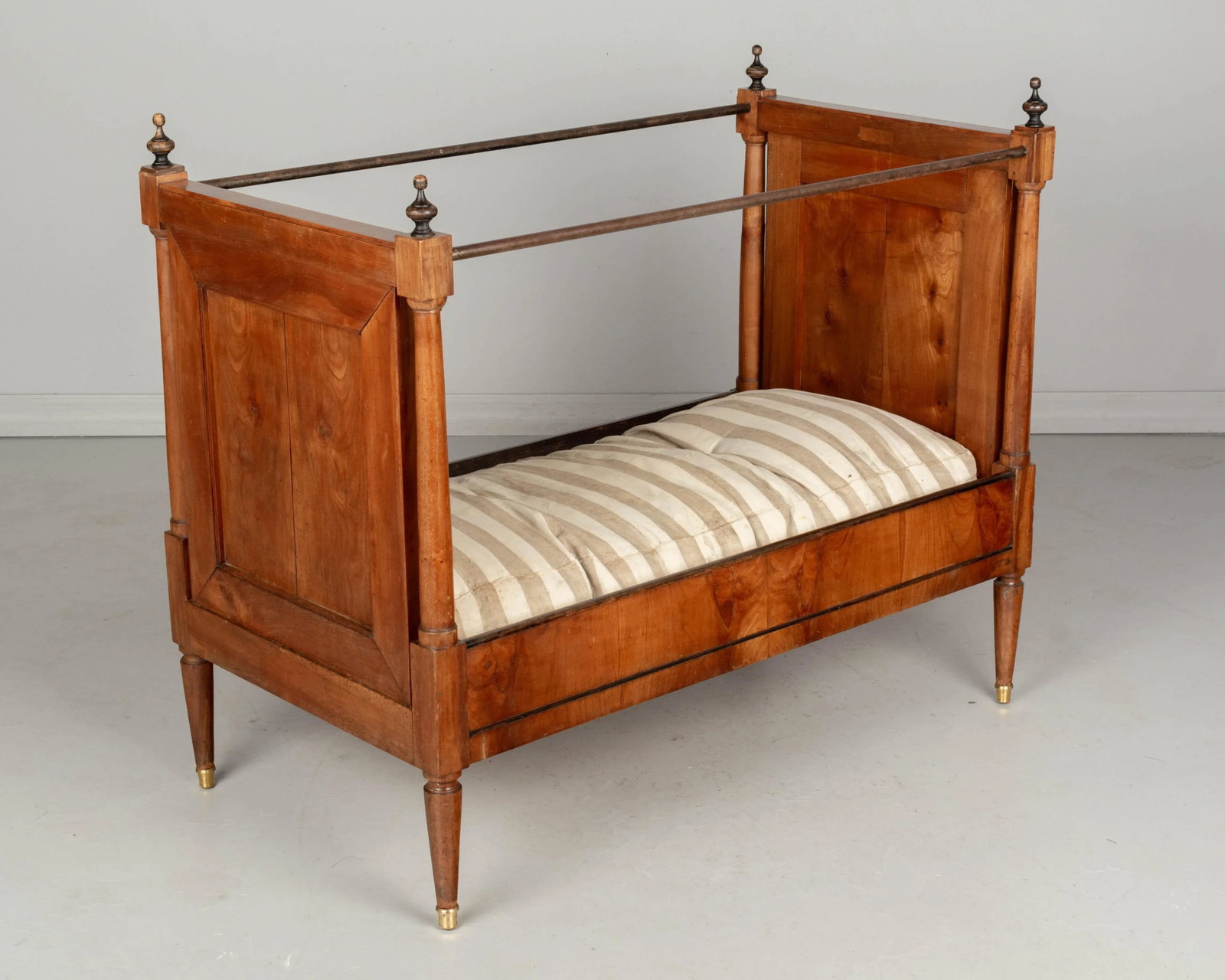 19th Century Napoleon III Child's Bed, Solid Cherry Wood, Hand-Crafted - 12