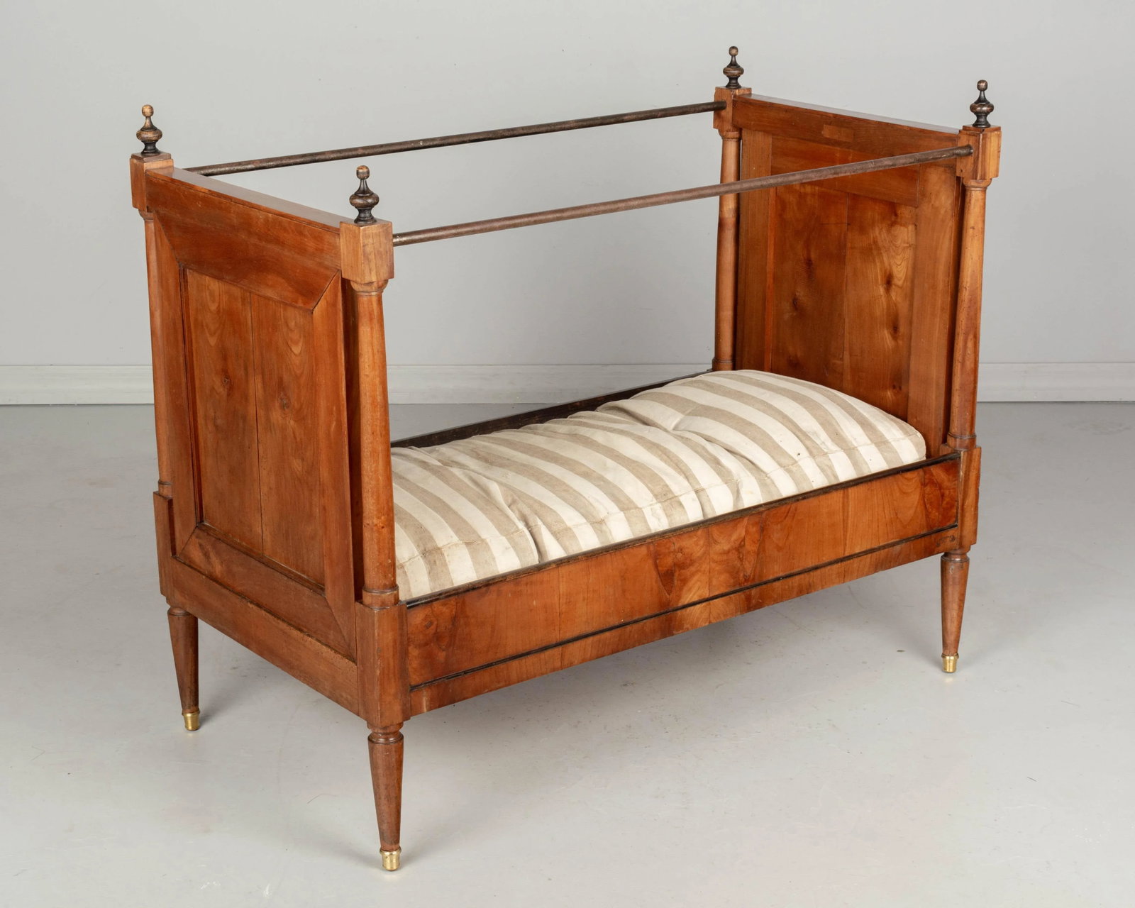 19th Century Napoleon III Child's Bed, Solid Cherry Wood, Hand-Crafted - 2