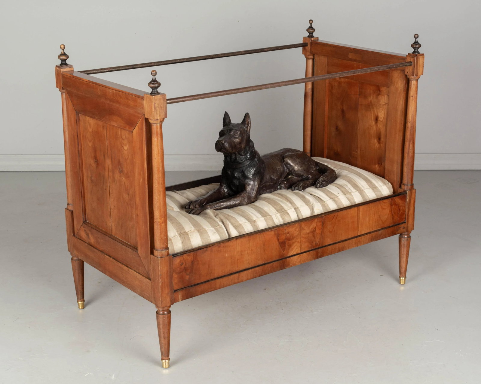 19th Century Napoleon III Child's Bed, Solid Cherry Wood, Hand-Crafted - 3