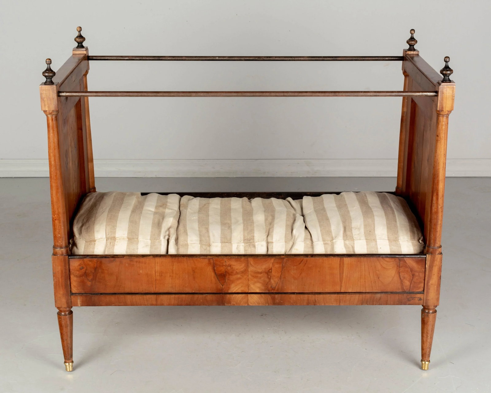 19th Century Napoleon III Child's Bed, Solid Cherry Wood, Hand-Crafted - 5