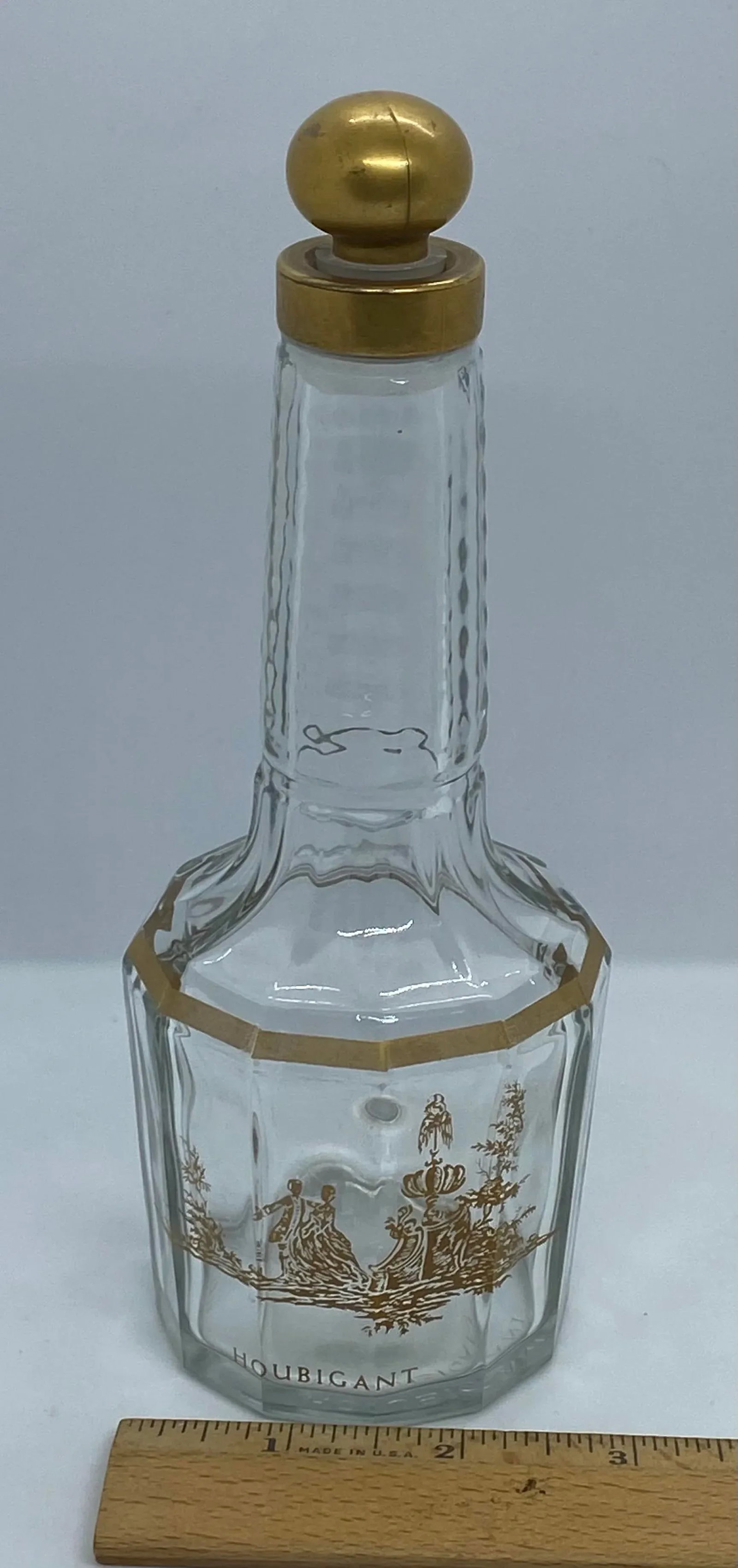 1920s French Houbigant Paris Faceted Glass Perfume Bottle With Glass Stopper - 10