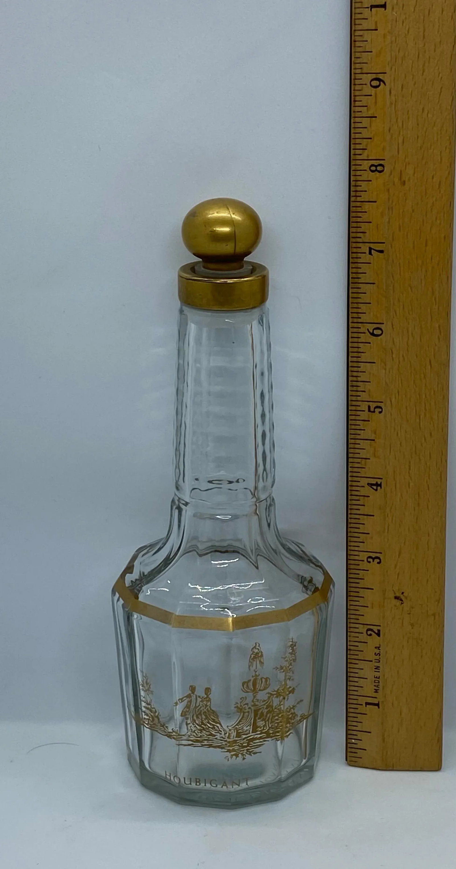 1920s French Houbigant Paris Faceted Glass Perfume Bottle With Glass Stopper - 11