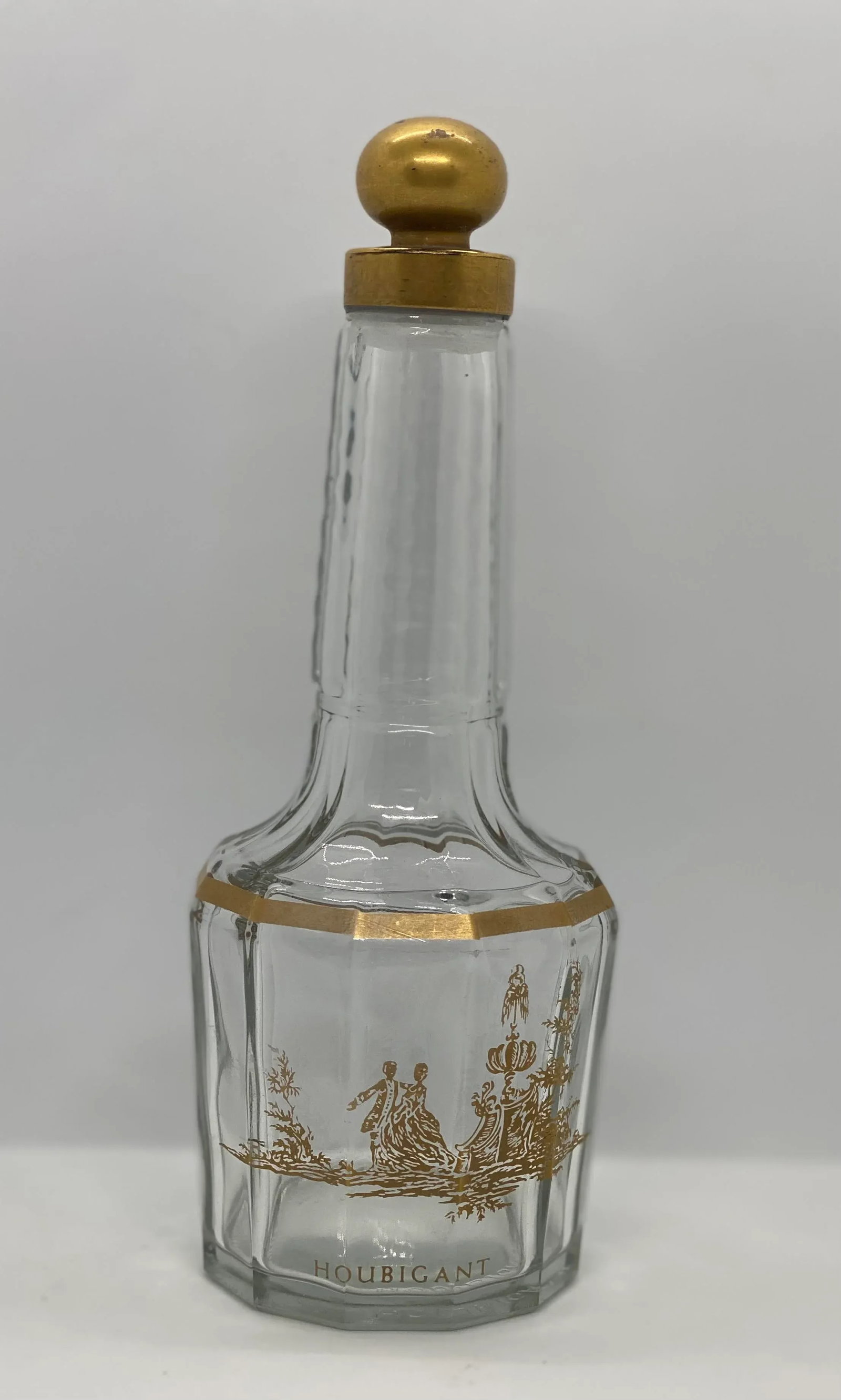 1920s French Houbigant Paris Faceted Glass Perfume Bottle With Glass Stopper - 12