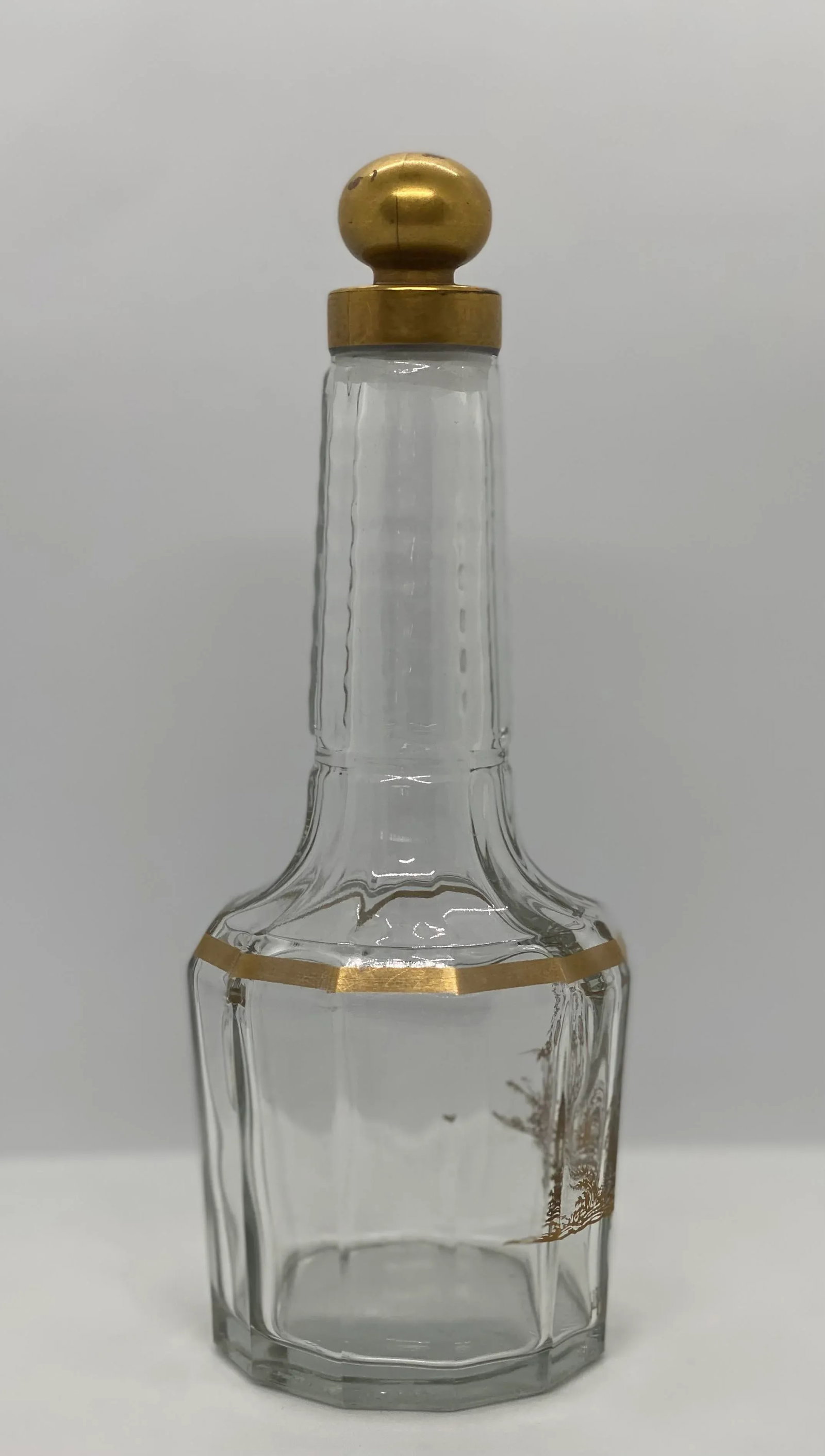 1920s French Houbigant Paris Faceted Glass Perfume Bottle With Glass Stopper - 5