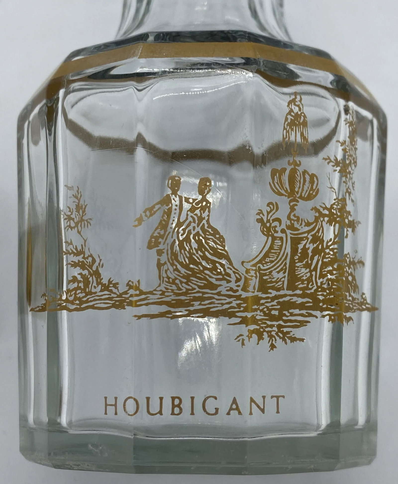 1920s French Houbigant Paris Faceted Glass Perfume Bottle With Glass Stopper - 7