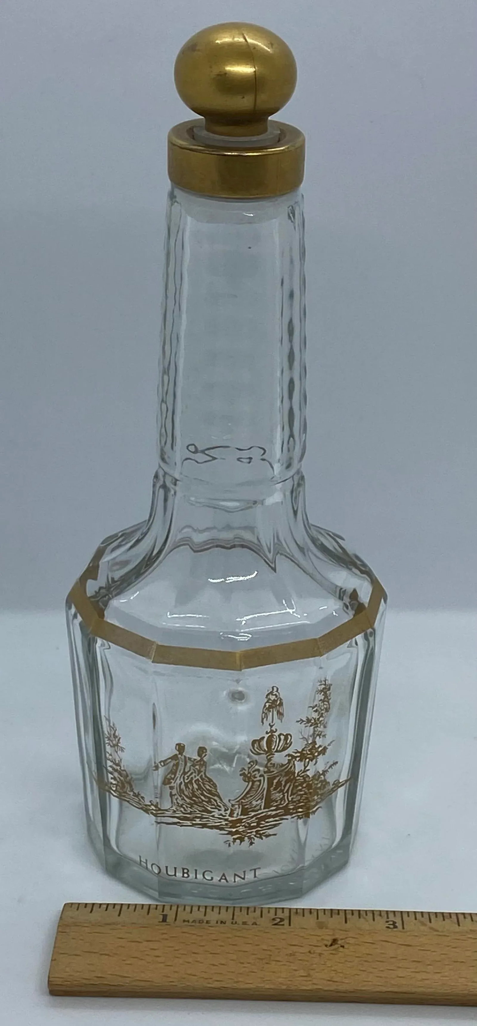 1920s French Houbigant Paris Faceted Glass Perfume Bottle With Glass Stopper - 9