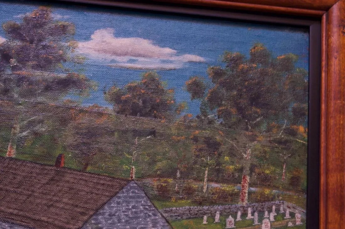 Harvey Milligan Amish Farmhouse Pastoral Scene Oil on Canvas - 12