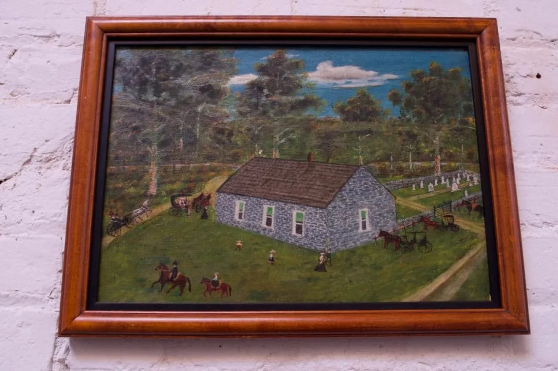 Harvey Milligan Amish Farmhouse Pastoral Scene Oil on Canvas - 2