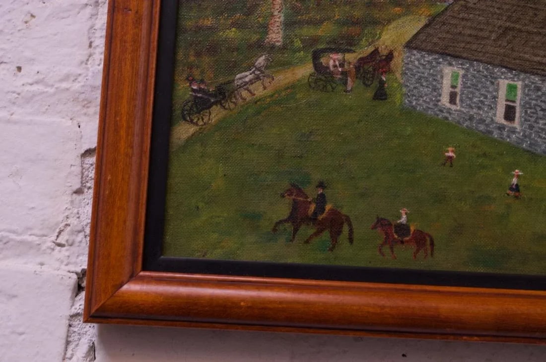 Harvey Milligan Amish Farmhouse Pastoral Scene Oil on Canvas - 3