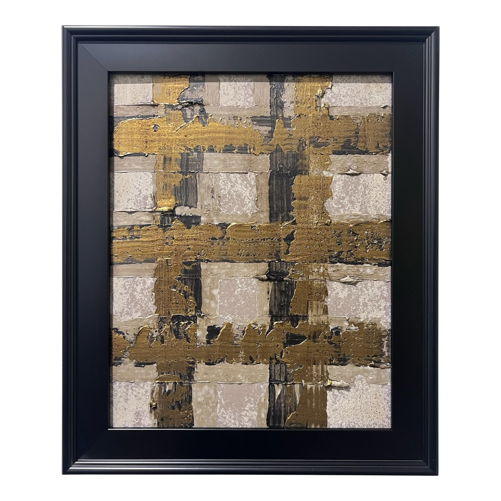 Structure No. 2 - Original Abstract Painting by J. Kent Martin: This original mixed-media abstract painting by J. Kent Martin is inspired by aerial views of farmland and the ordered patterns of roads and city streets. Built through layers of paint that are