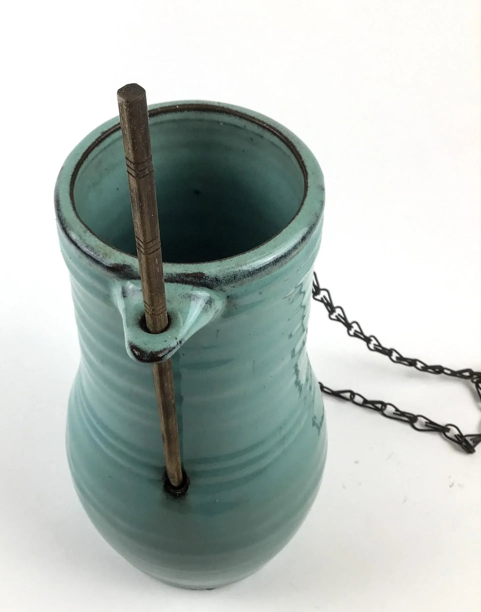 Vintage Artisan Hand Thrown Pottery Hanging Birdhouse - 10
