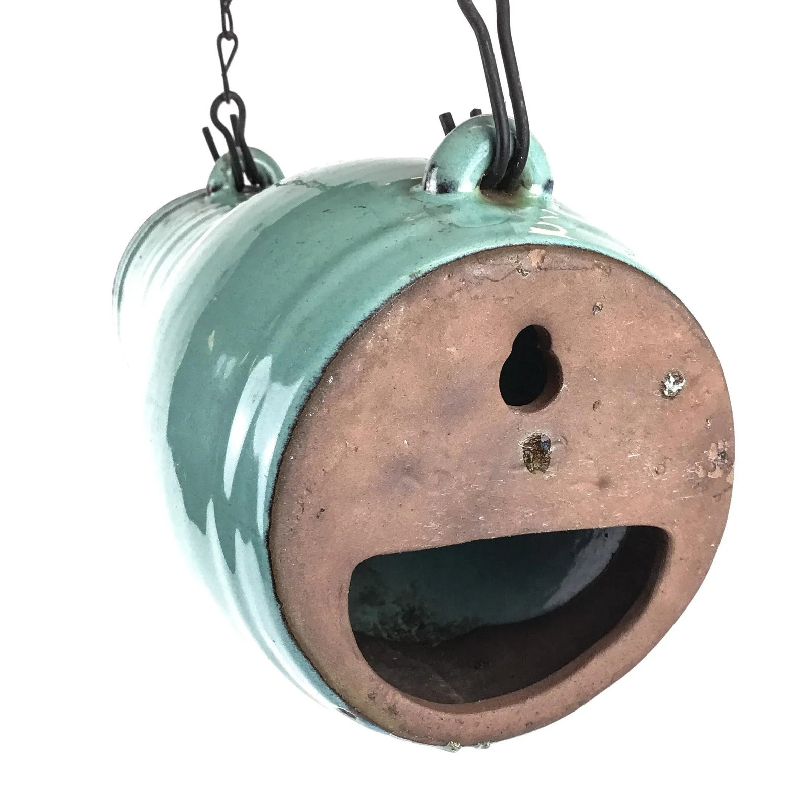 Vintage Artisan Hand Thrown Pottery Hanging Birdhouse - 12