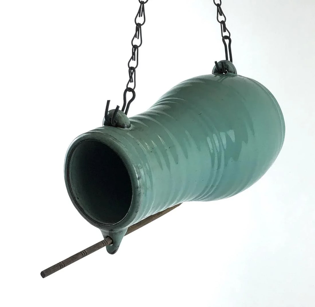 Vintage Artisan Hand Thrown Pottery Hanging Birdhouse - 13