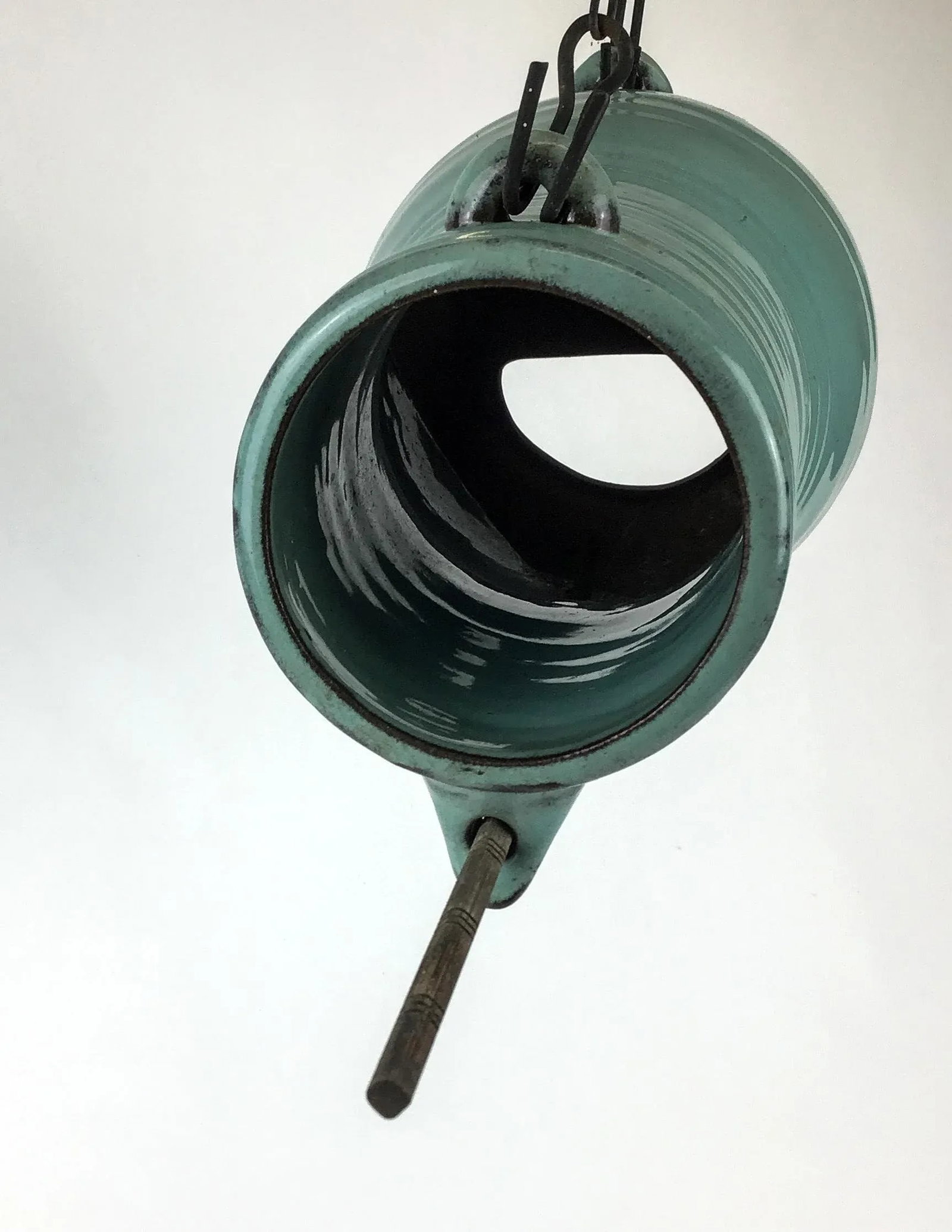 Vintage Artisan Hand Thrown Pottery Hanging Birdhouse - 3