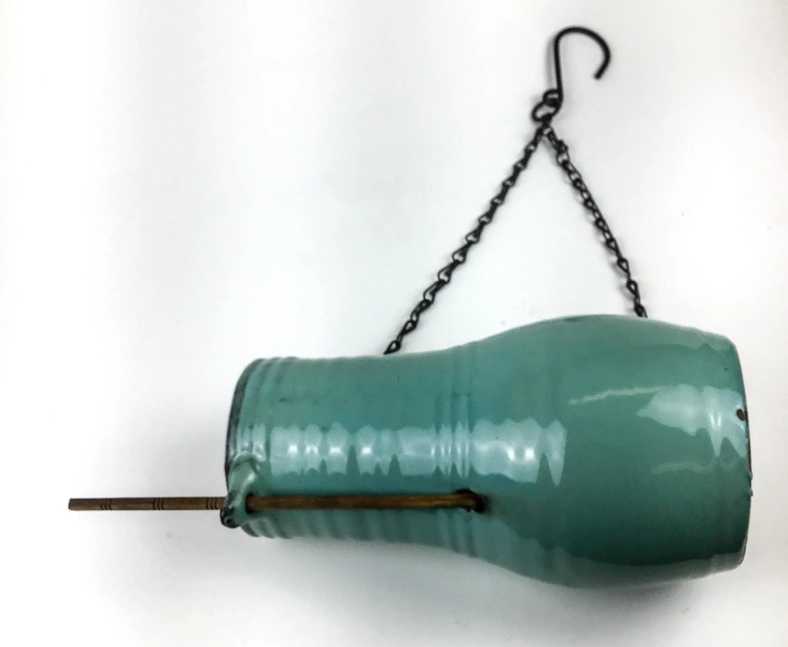 Vintage Artisan Hand Thrown Pottery Hanging Birdhouse - 5