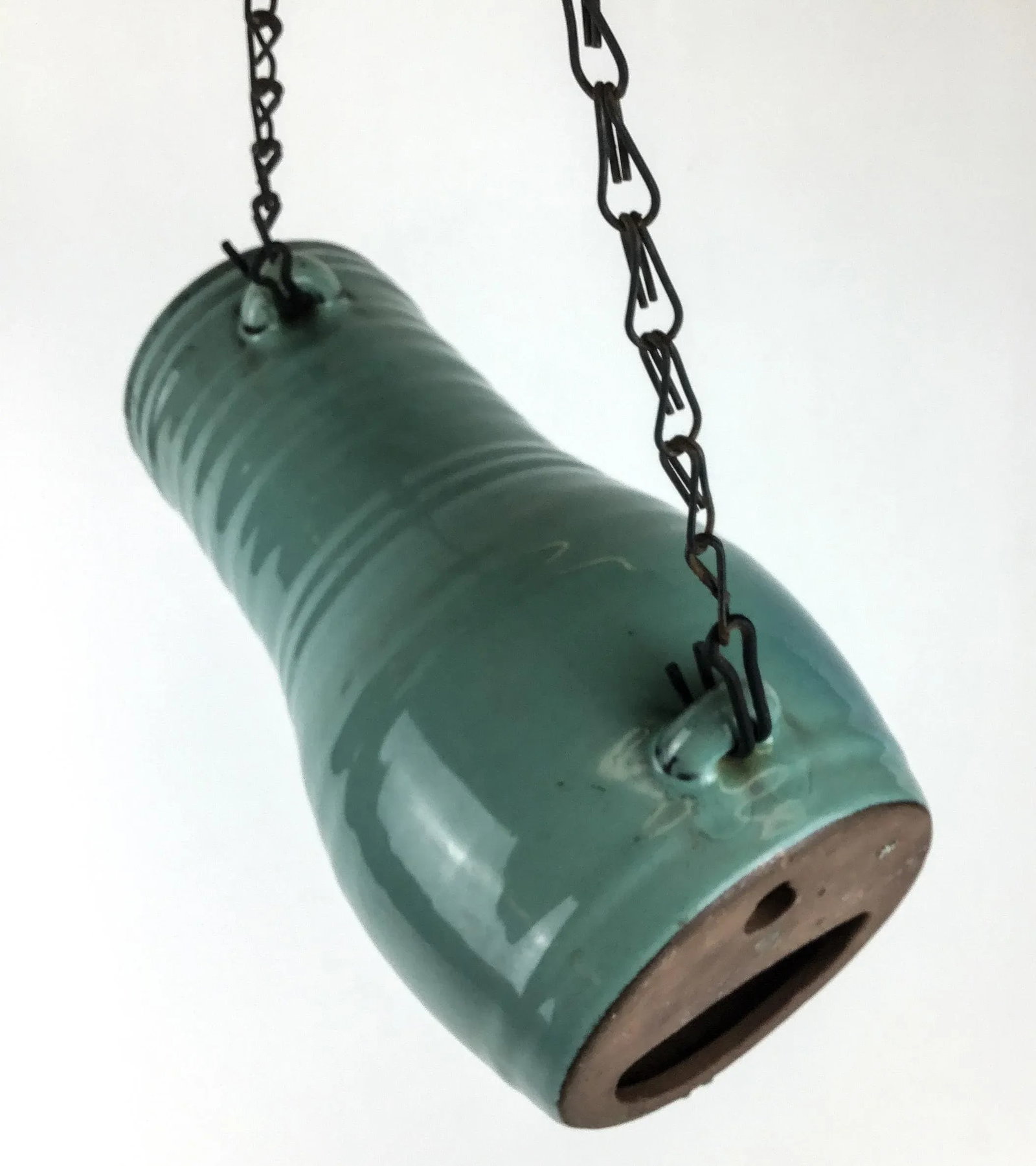 Vintage Artisan Hand Thrown Pottery Hanging Birdhouse - 6
