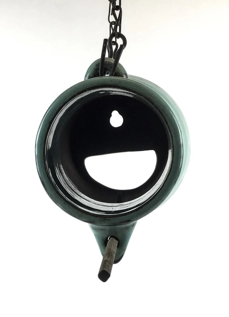 Vintage Artisan Hand Thrown Pottery Hanging Birdhouse - 7