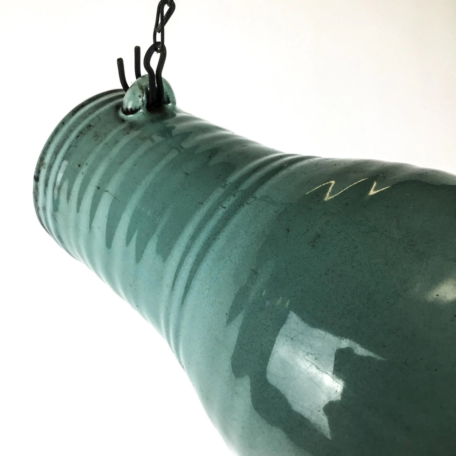 Vintage Artisan Hand Thrown Pottery Hanging Birdhouse - 9