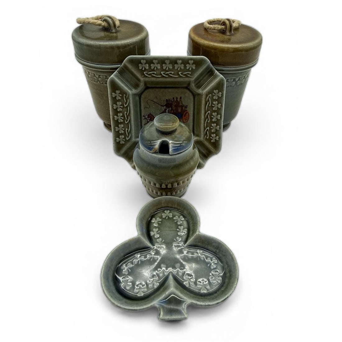 Vintage Collection of Wade Irish Porcelain Ashtray, Trinket Dish, Egg Cups - 3