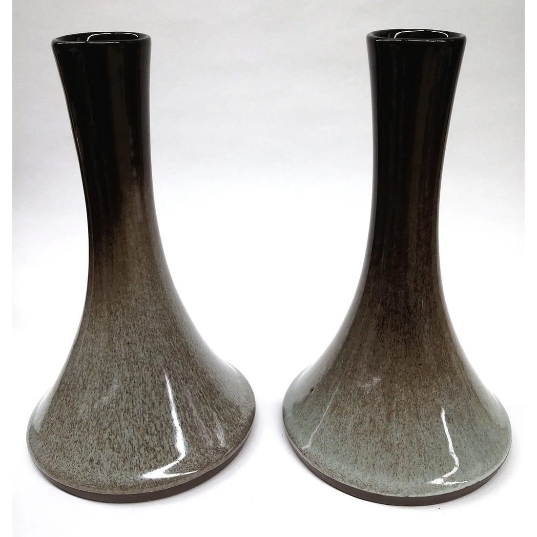 Artisan Mottled Ceramic Vases- A Pair - 10