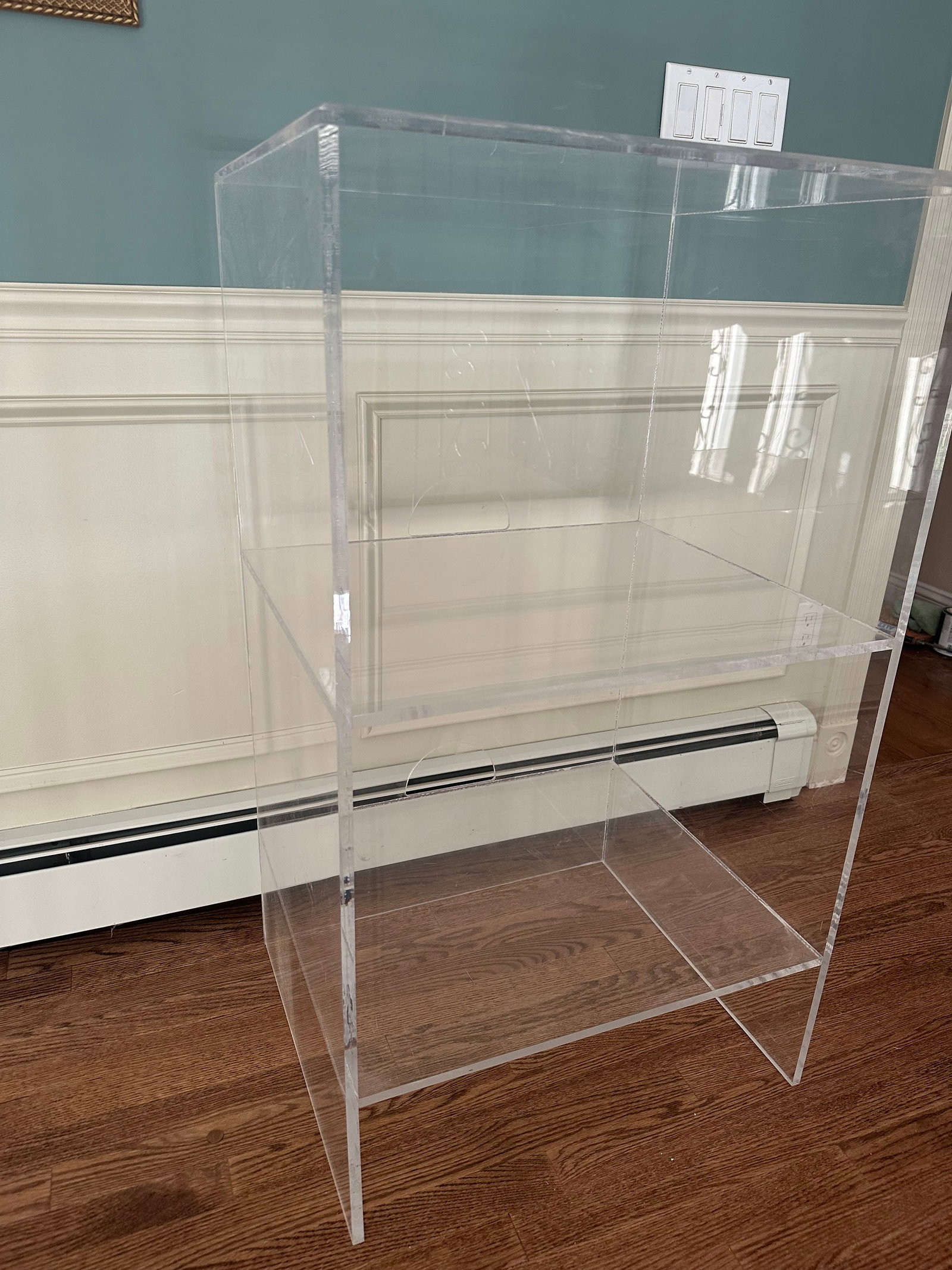 Clear Vintage Lucite Open Cabinet - 4