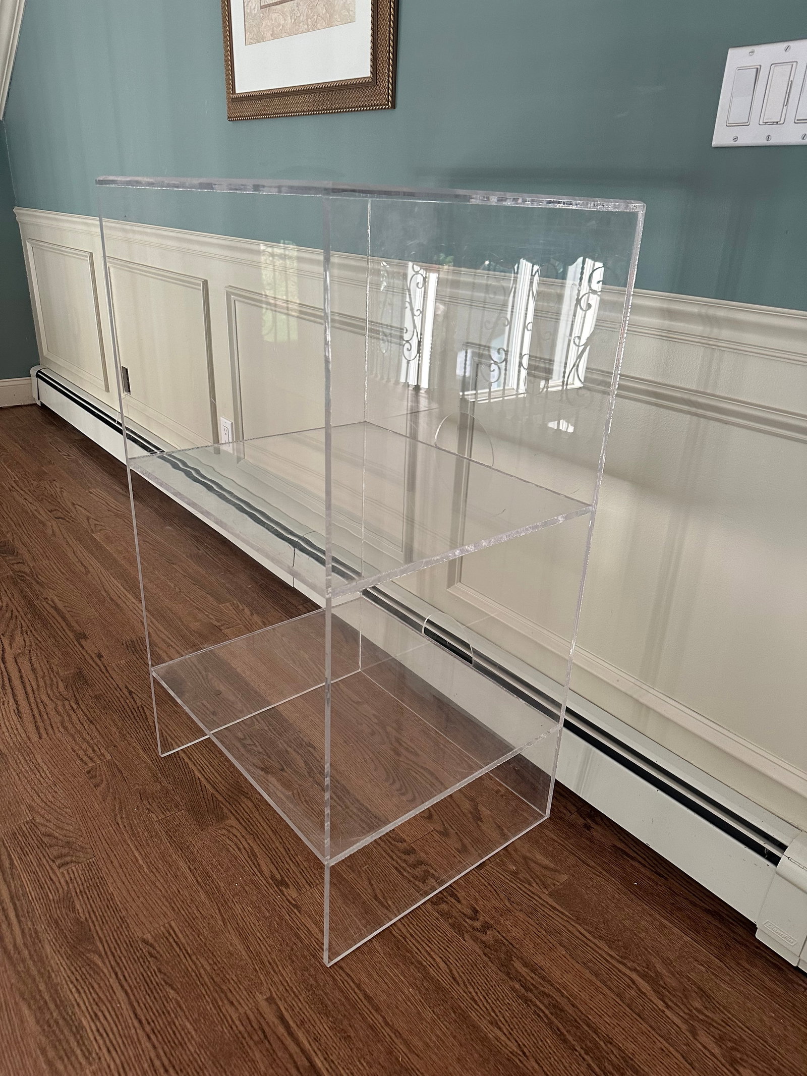 Clear Vintage Lucite Open Cabinet - 6