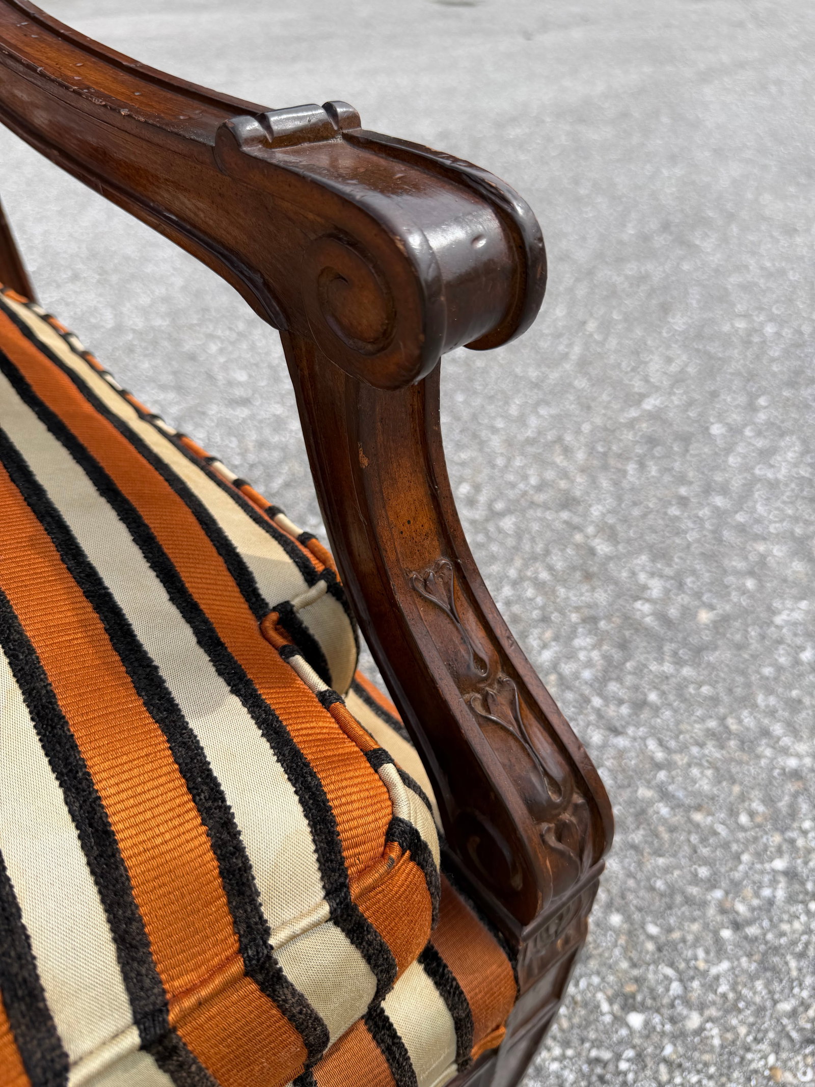Caned Mahogany Bench/ Settee With Down Cushion - 10