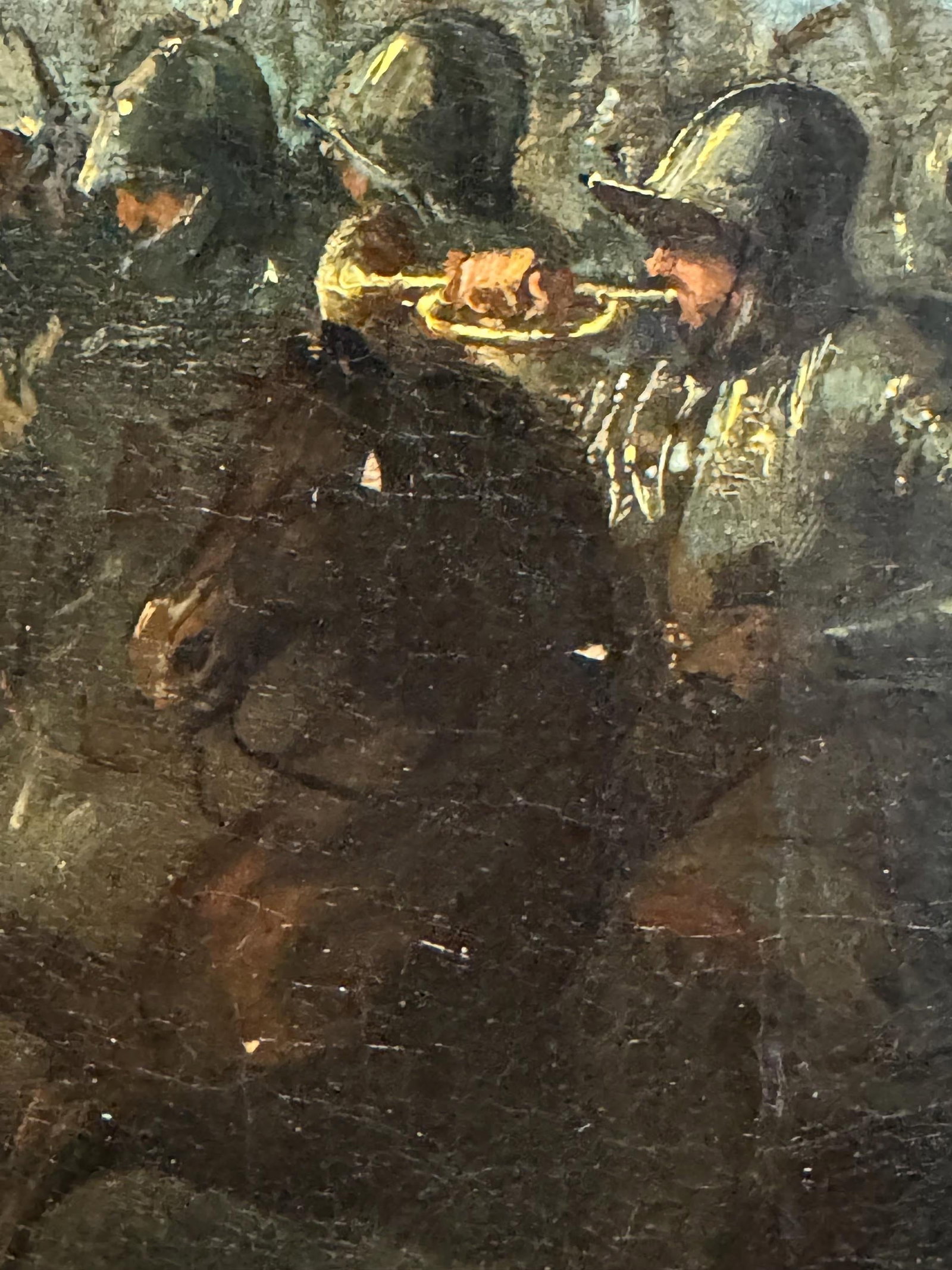 Antique 19th C. Oil Painting European Battlefield WOW! - 11