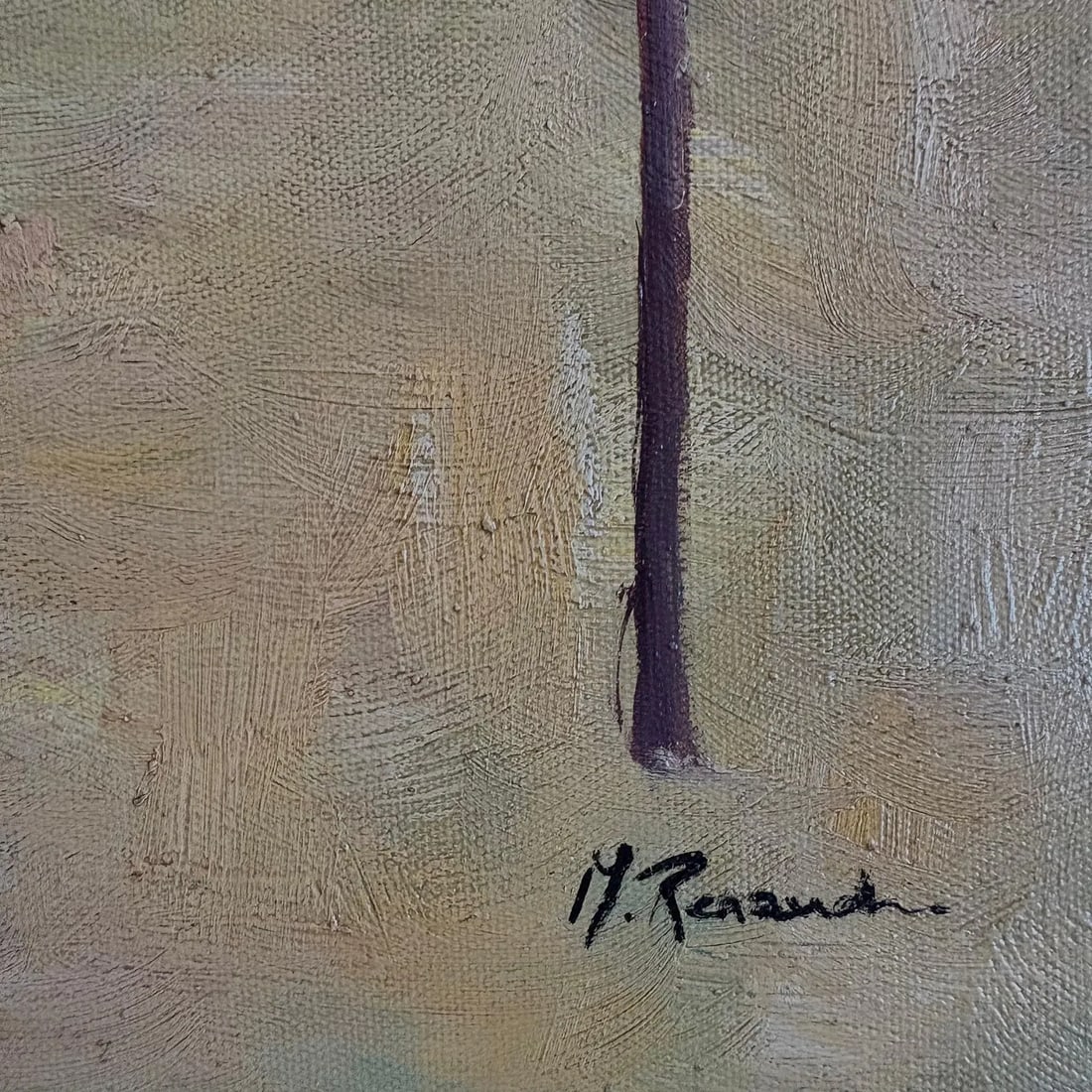 Mid-20th Century Signed M. Ramonde - Parisian Boulevard Scene With Figures, Oil on Canvas - 3