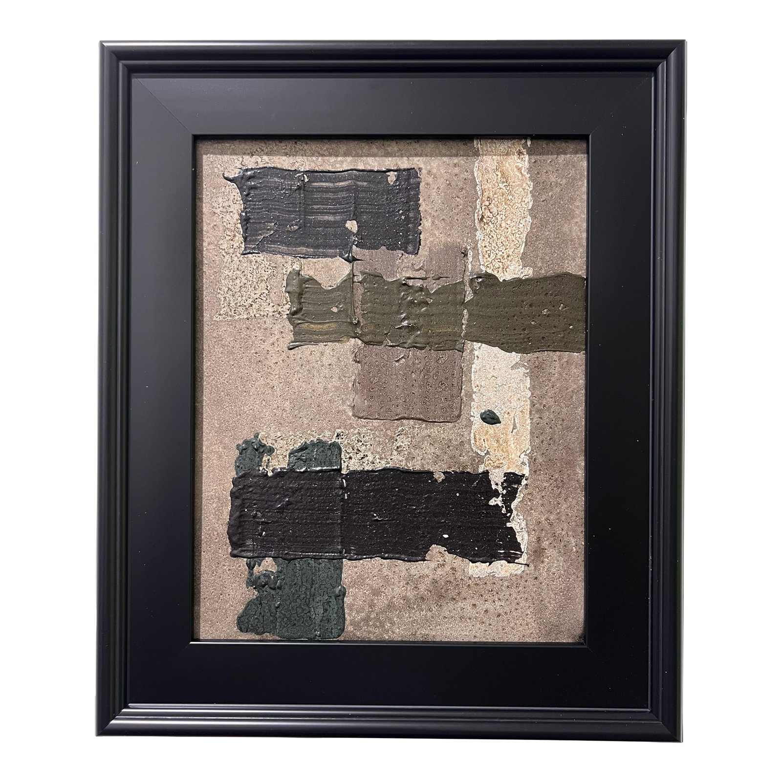 Refusal No. 2 - Original Abstract Painting by J. Kent Martin: This original mixed-media abstract painting by J. Kent Martin is inspired by aerial views of farmland and the ordered patterns of roads and city streets. Built through layers of paint that are
