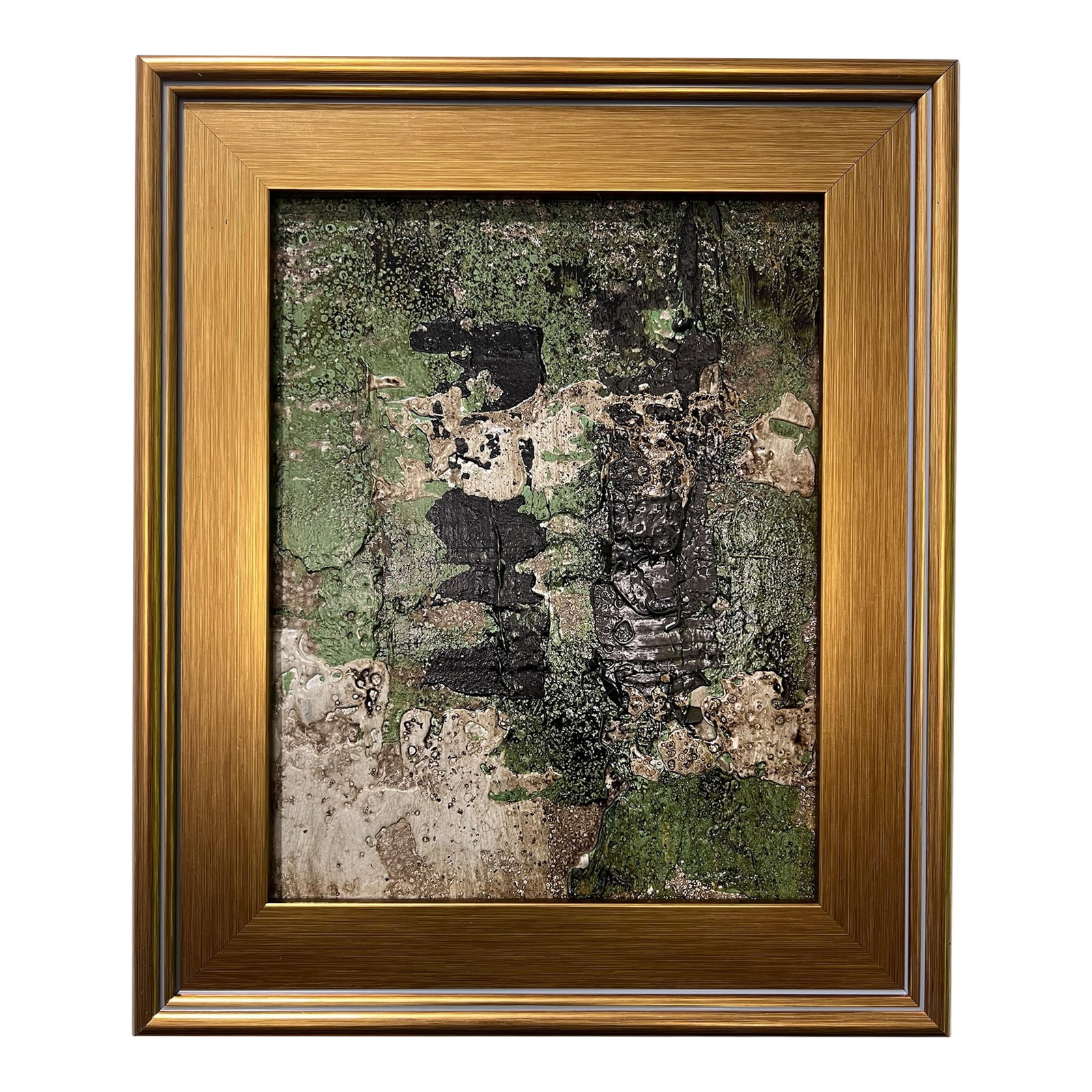 Optimism No. 1 - Original Abstract Painting by J. Kent Martin: This original mixed-media abstract painting by J. Kent Martin is inspired by aerial views of farmland and the ordered patterns of roads and city streets. Built through layers of paint that are