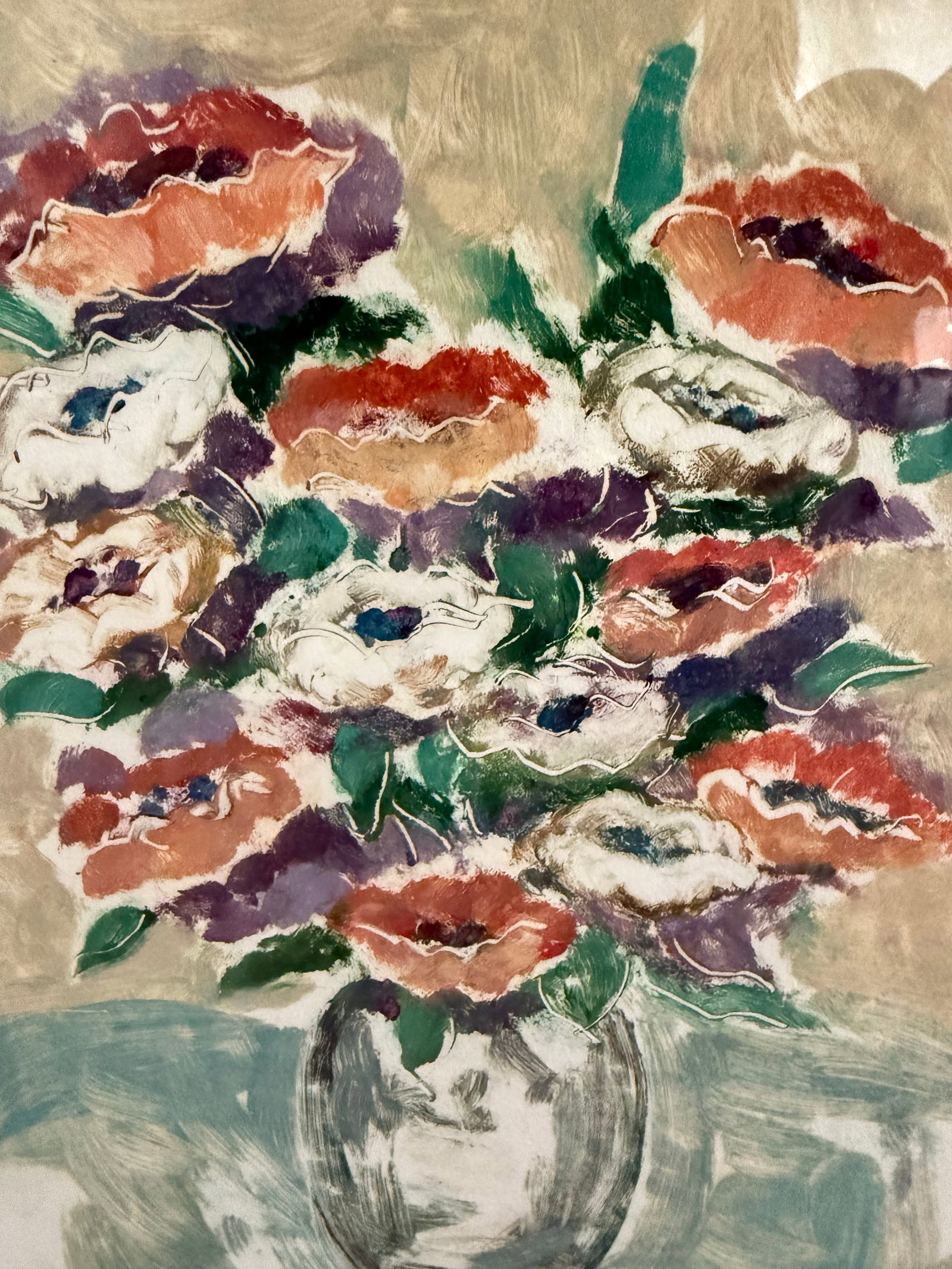 Vintage Framed Floral Still Life Painting - 5