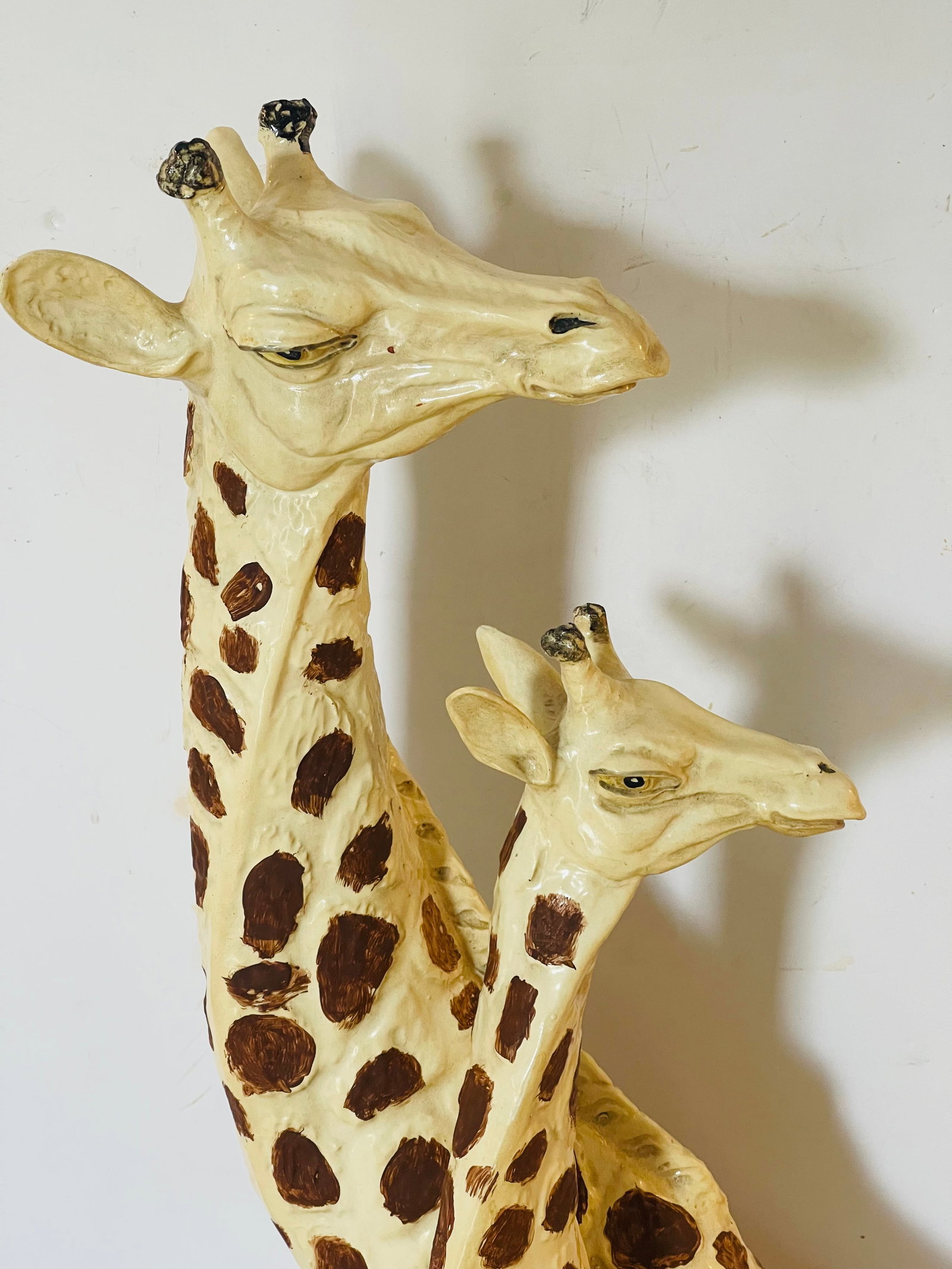 Vintage Recumbent Giraffes Sculpture Handpainted - 3